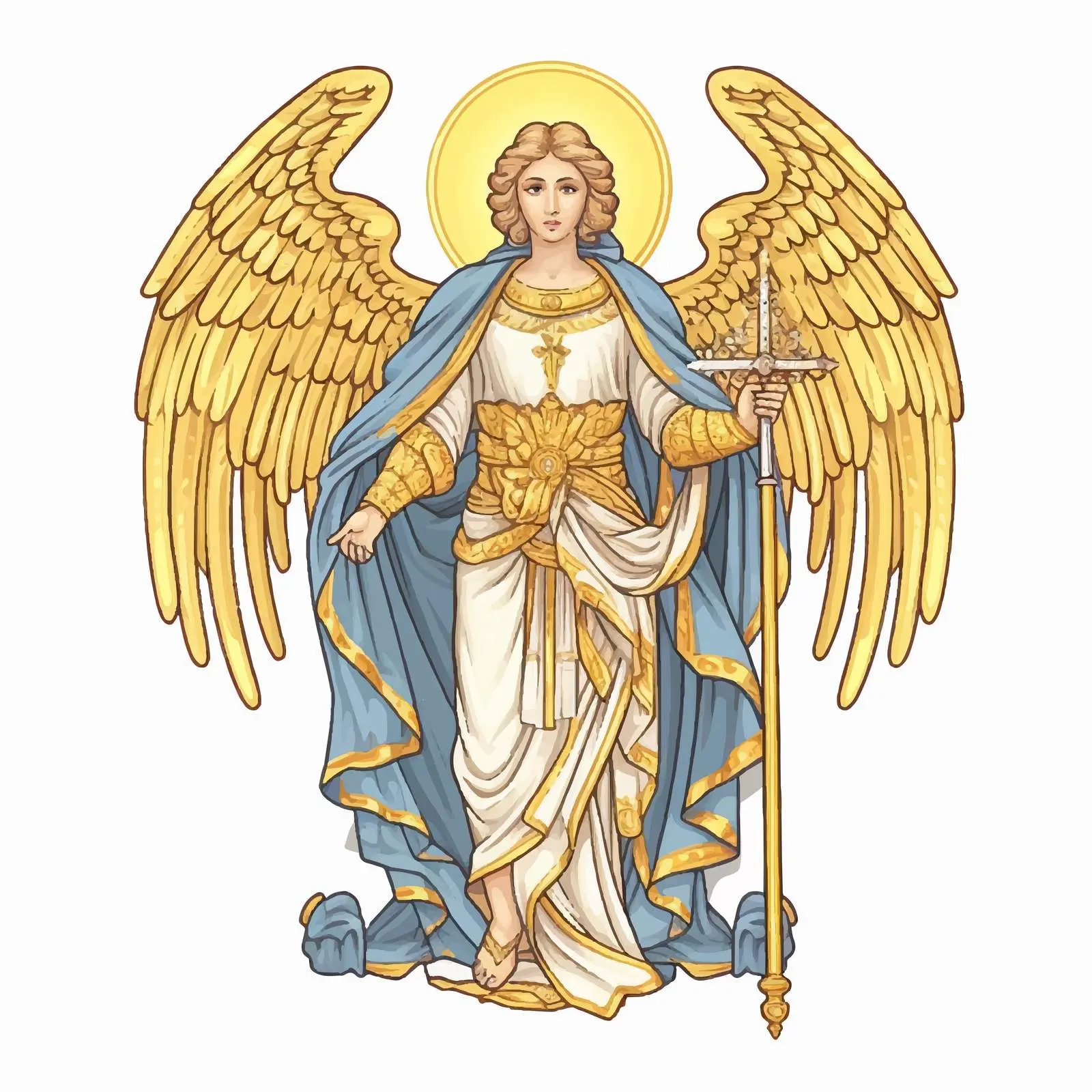 Vintage Illustration of Archangel Uriel – free angelic representation image from Dotvec