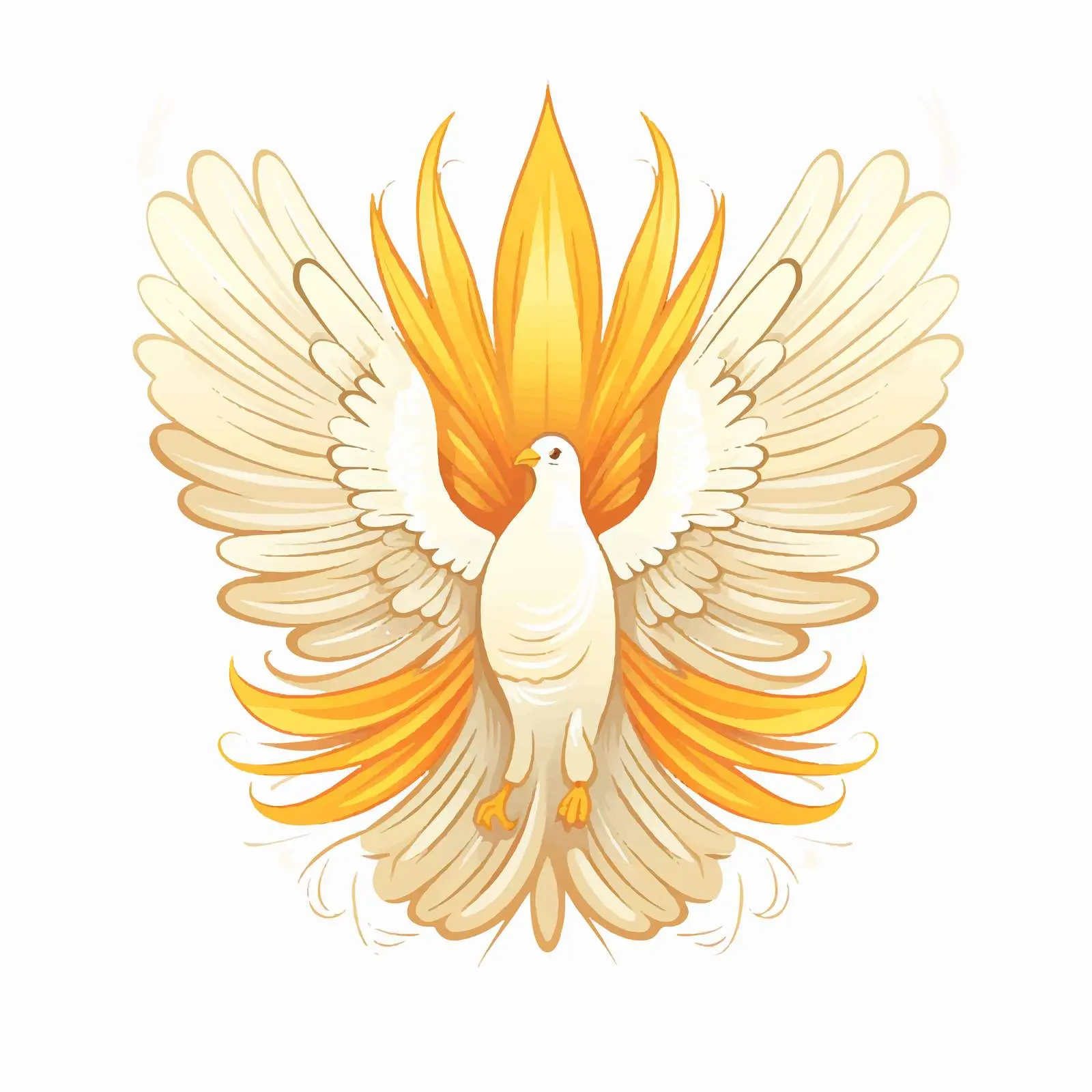 Vintage Holy Spirit Illustration in Golden Tones – free angelic representation image from Dotvec