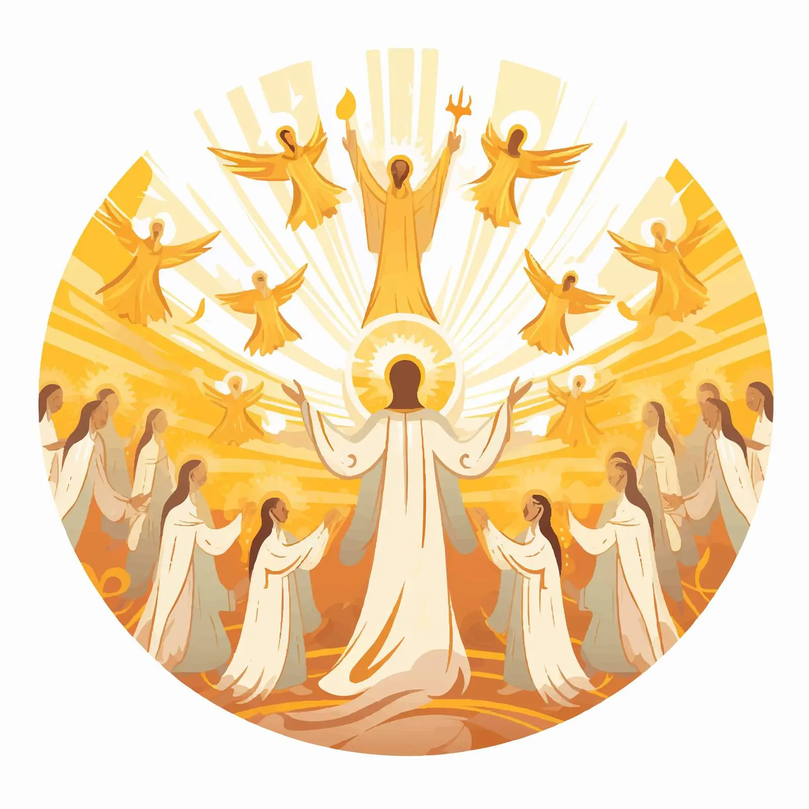 Vintage Pentecost Illustration for White Sunday — free download from Dotvec