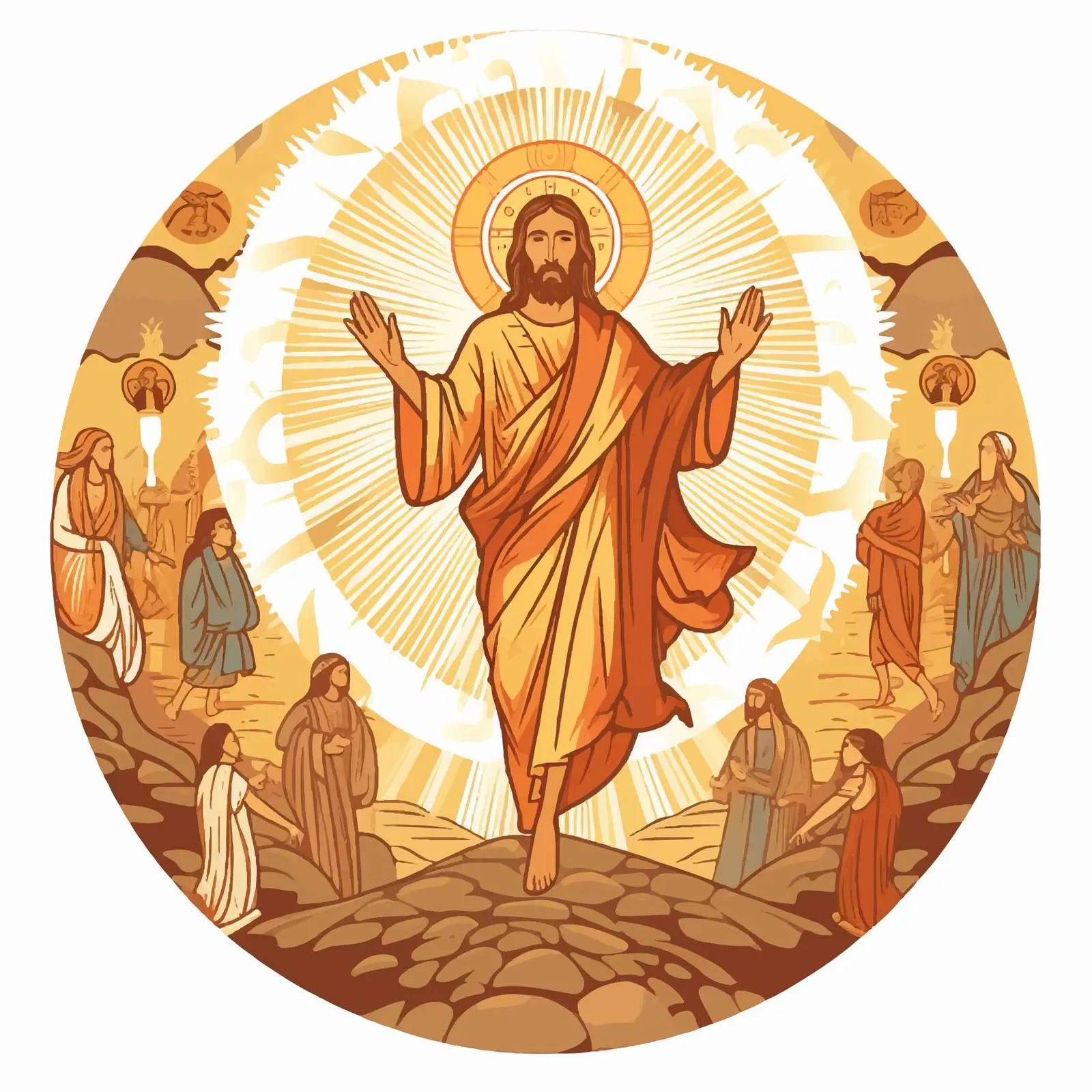 Vintage Christian Illustration of Jesus' Resurrection – free resurrection of jesus image from Dotvec