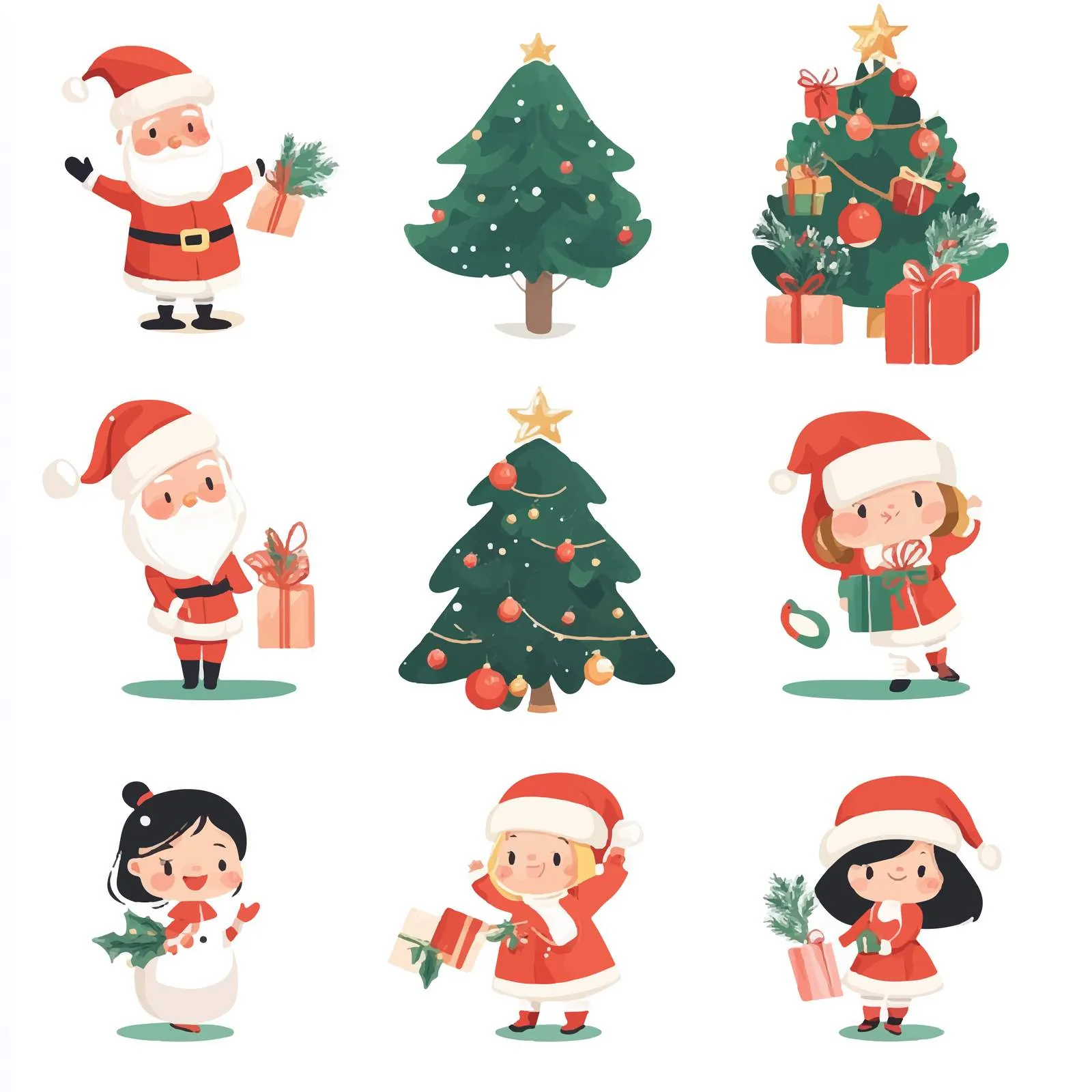 Cute Animals Christmas Celebration Vector Set — free download from Dotvec