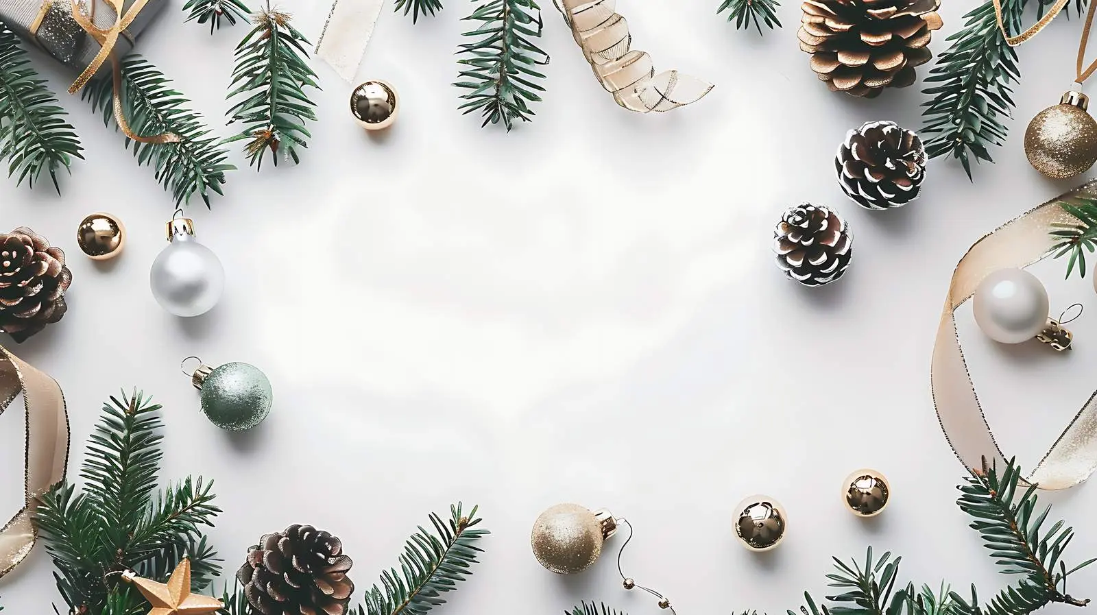 Christmas Frame with Fir Branches and Pine Cones — free download from Dotvec