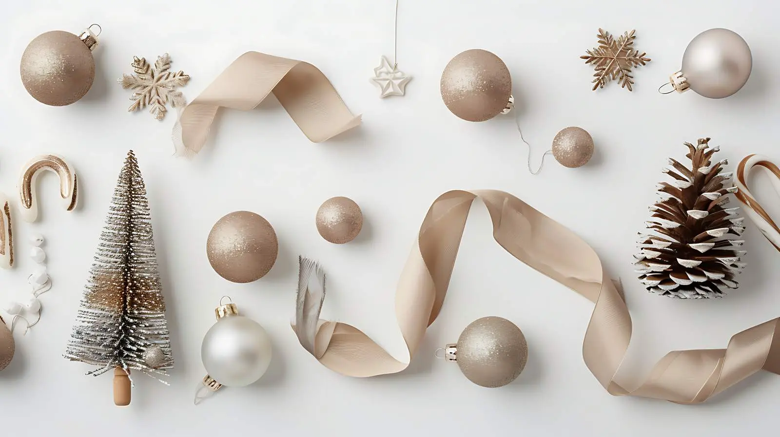 Festive Christmas Arrangement with Beige Ribbon — free download from Dotvec