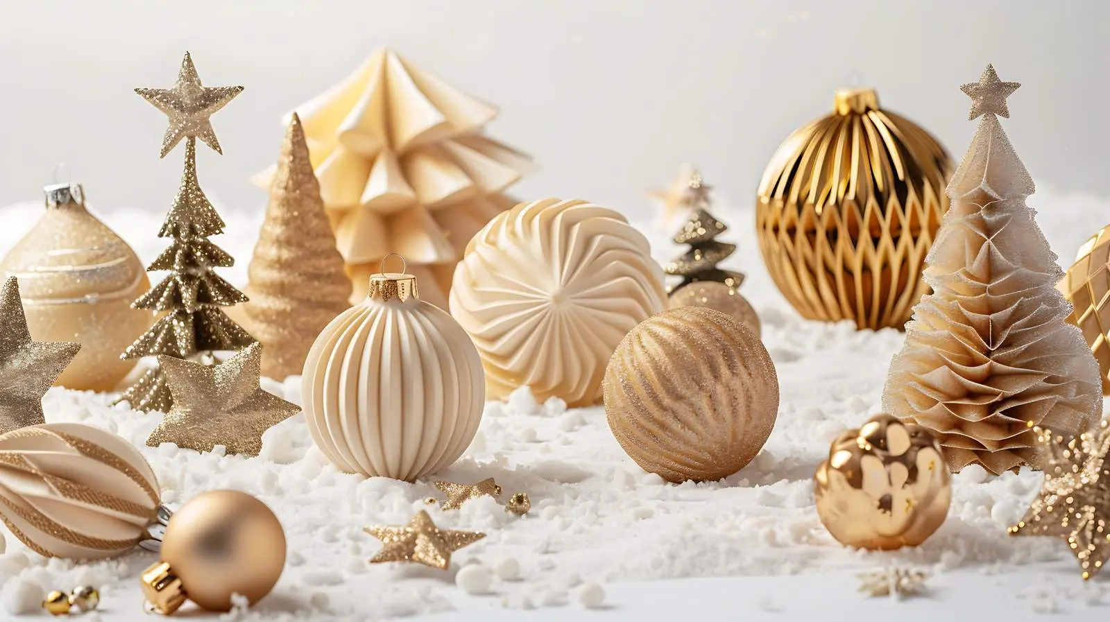 Elegant Gold and Beige Christmas Tree Decoration — free download from Dotvec
