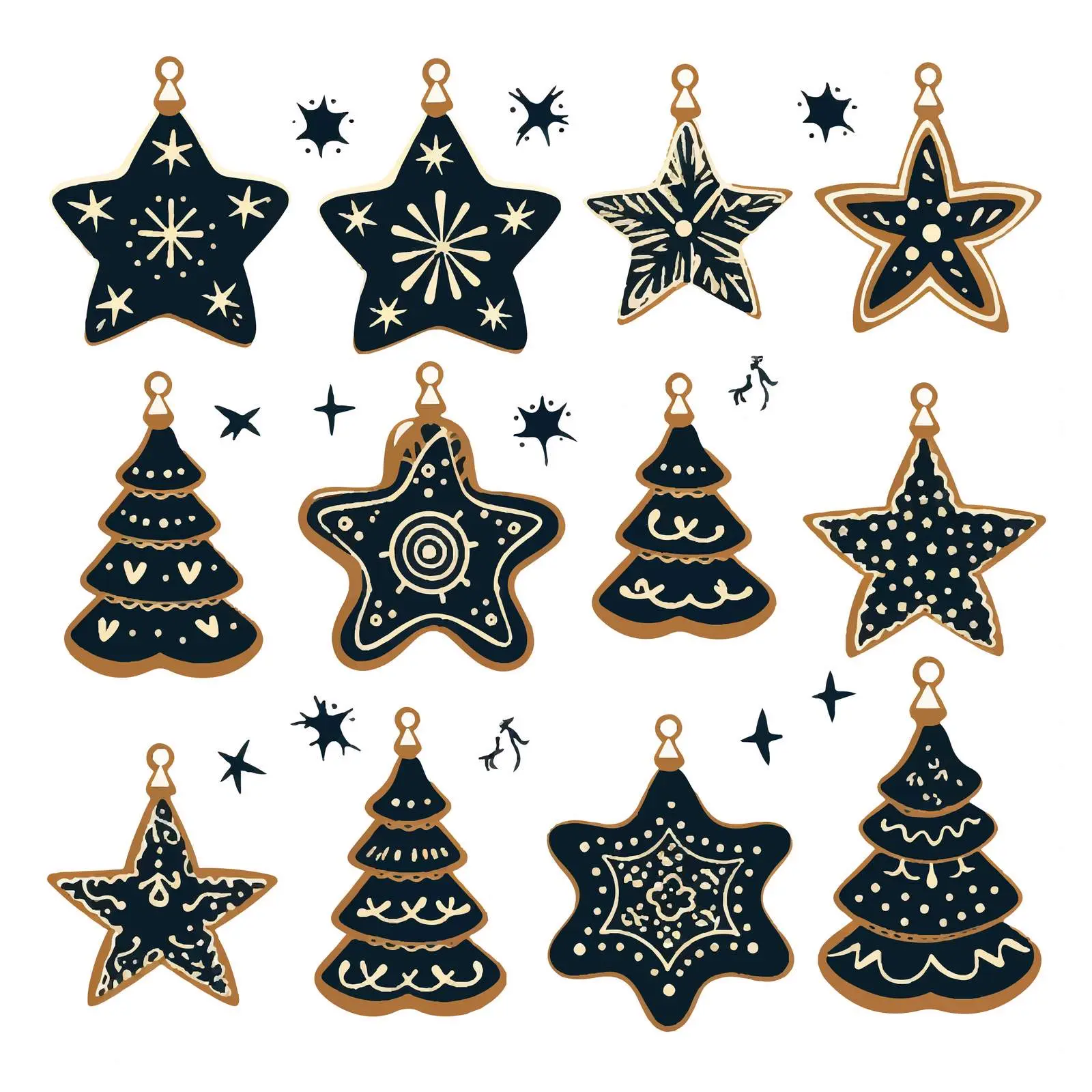 Christmas Cookie Silhouettes Clip Art — free download from Dotvec