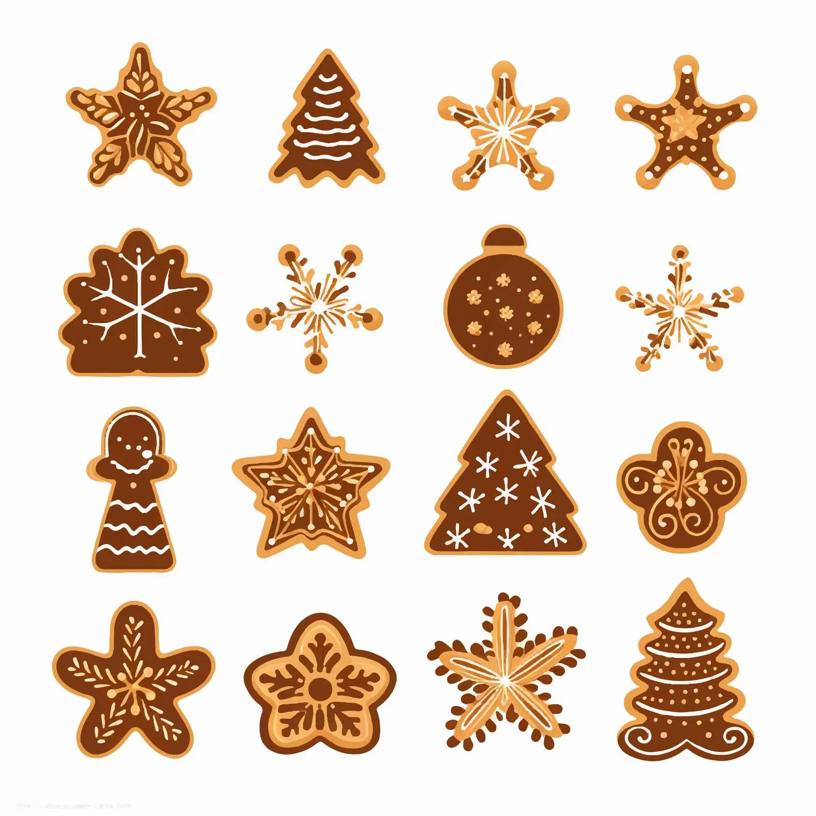 Christmas Cookie Silhouettes Vector Clip Art — free download from Dotvec