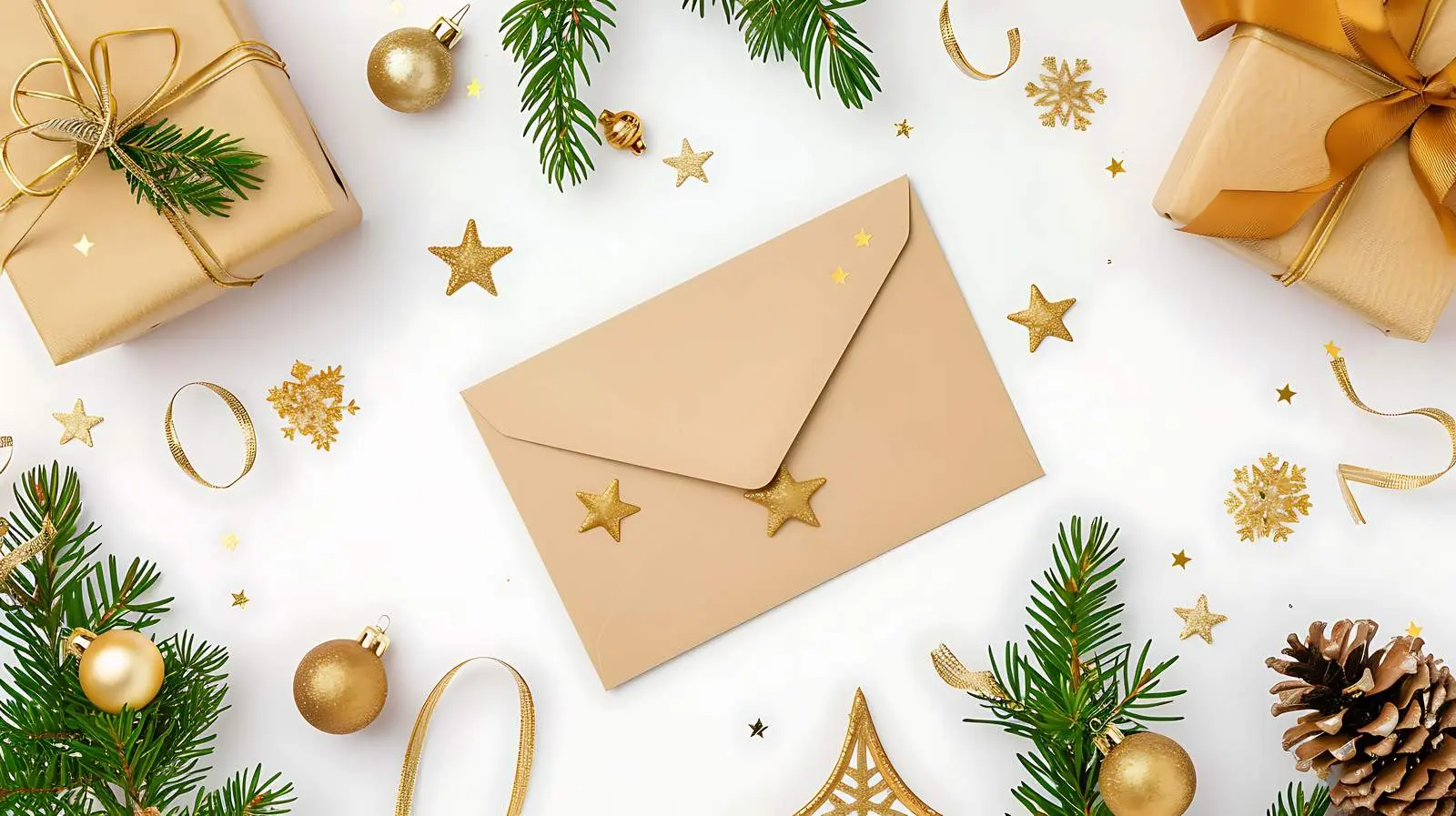 Christmas Craft Paper Envelope with Tree Design — free download from Dotvec
