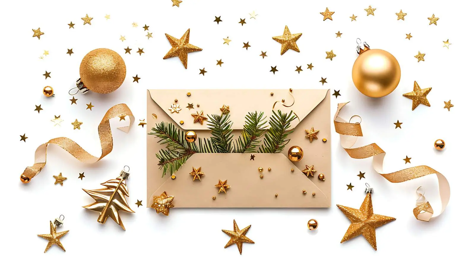 Craft Paper Christmas Envelope with Tree Design — free download from Dotvec