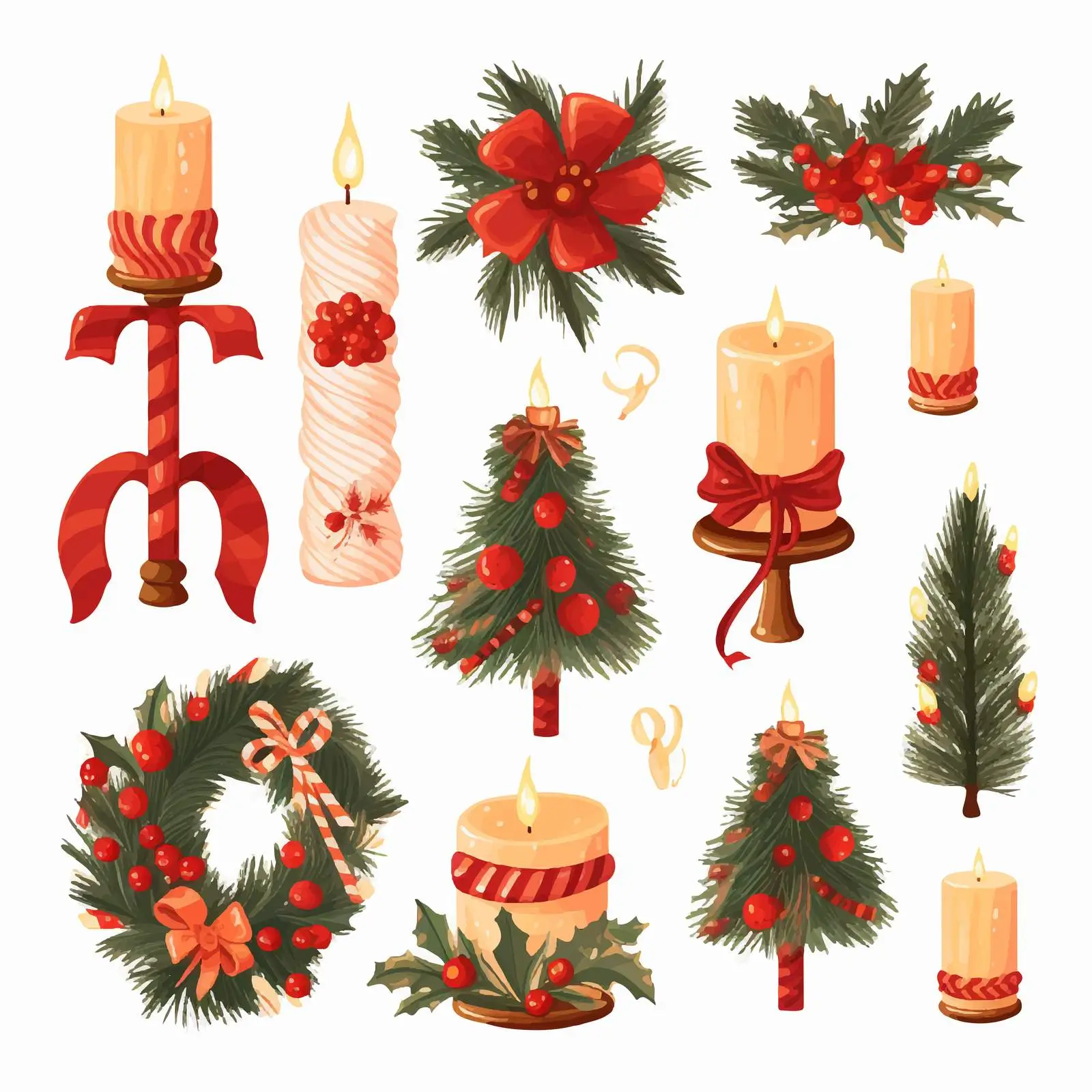 Winter Holiday Christmas Decorations Vector Set — free download from Dotvec