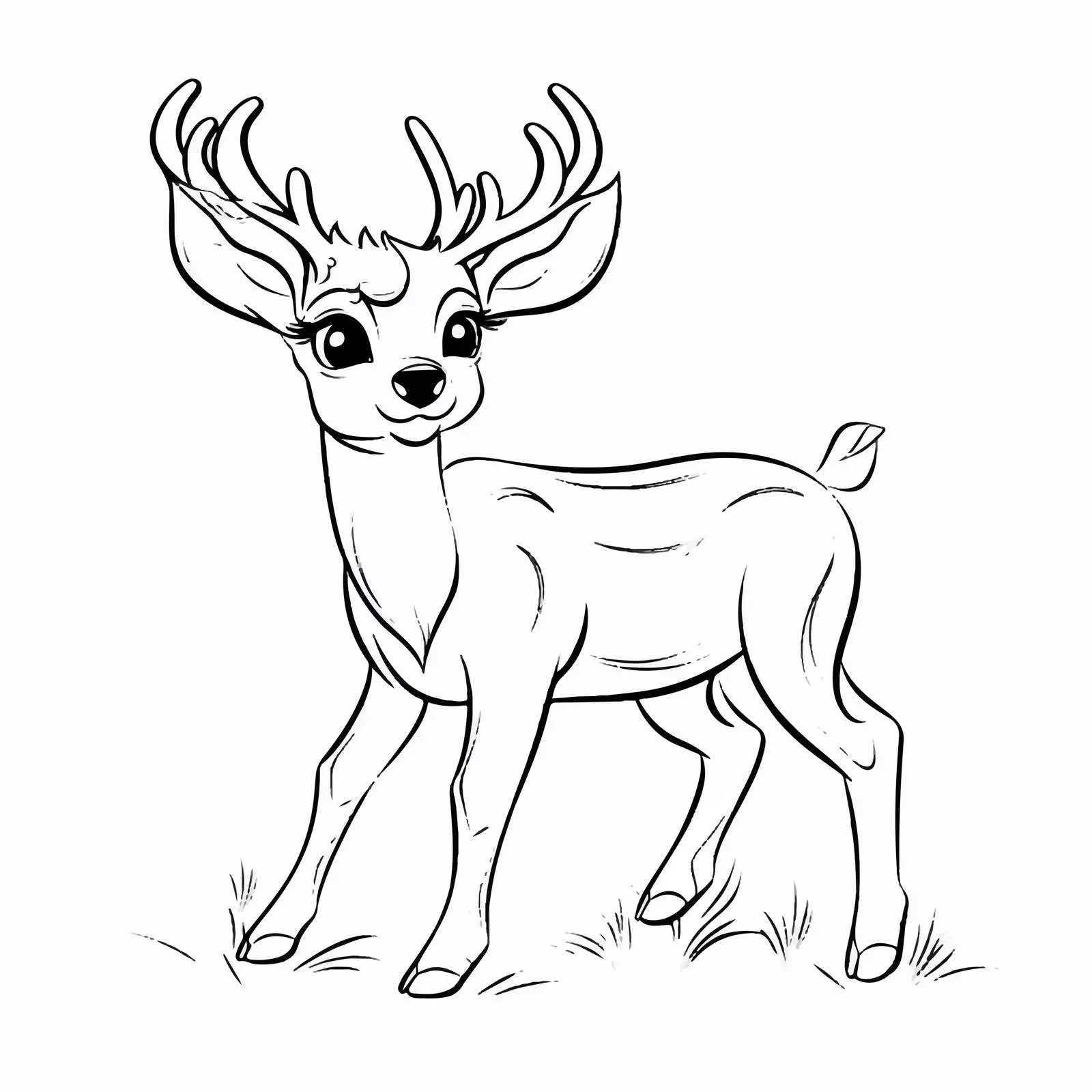Cheerful Christmas Deer Coloring Book for Kids — free download from Dotvec