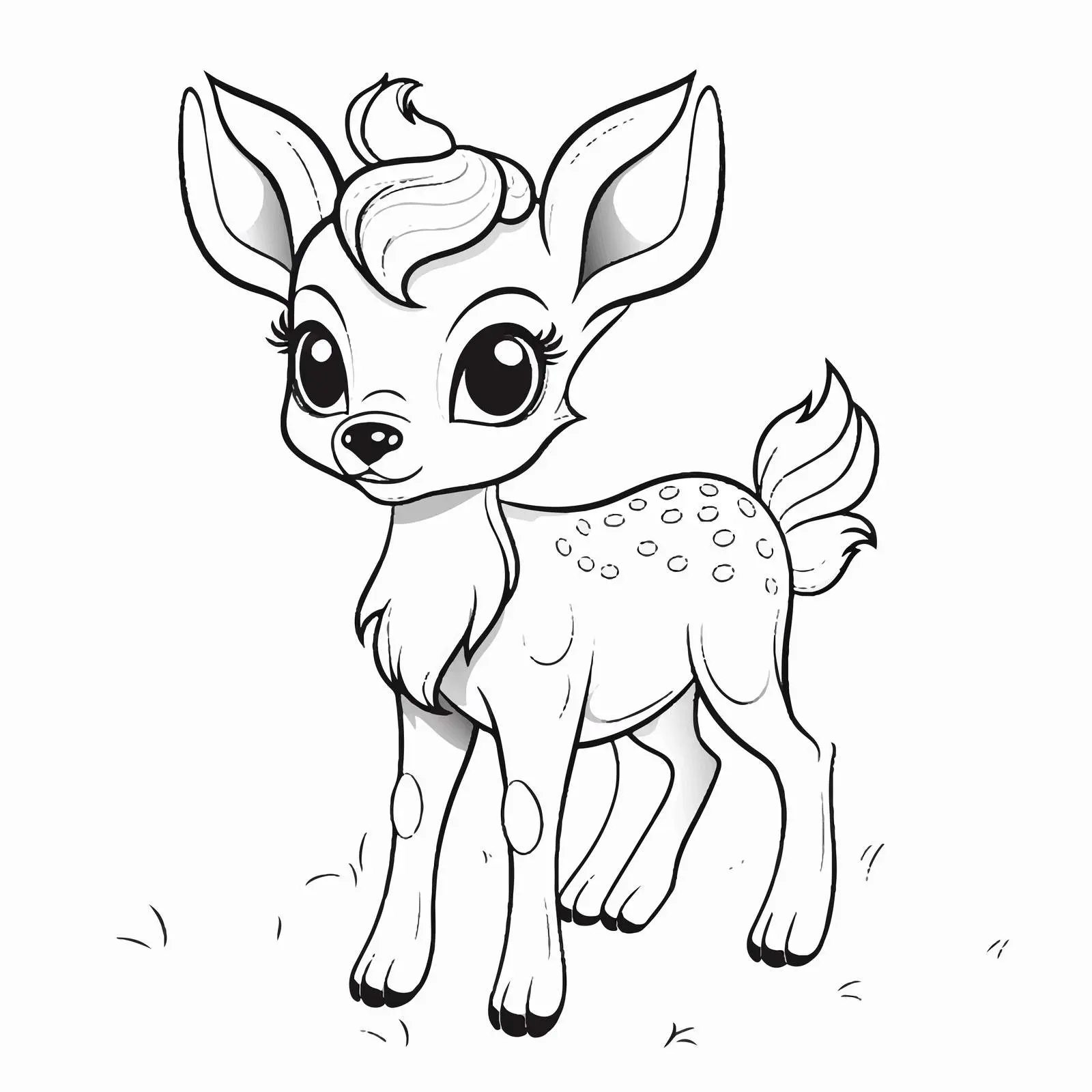 Cheerful Christmas Deer Coloring Book for Kids — free download from Dotvec