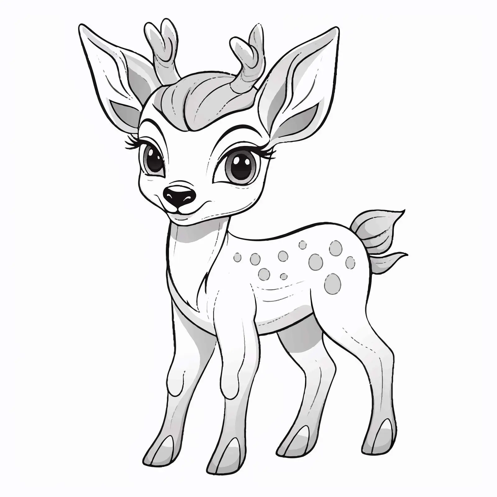 Cheerful Christmas Deer Coloring Book for Kids — free download from Dotvec