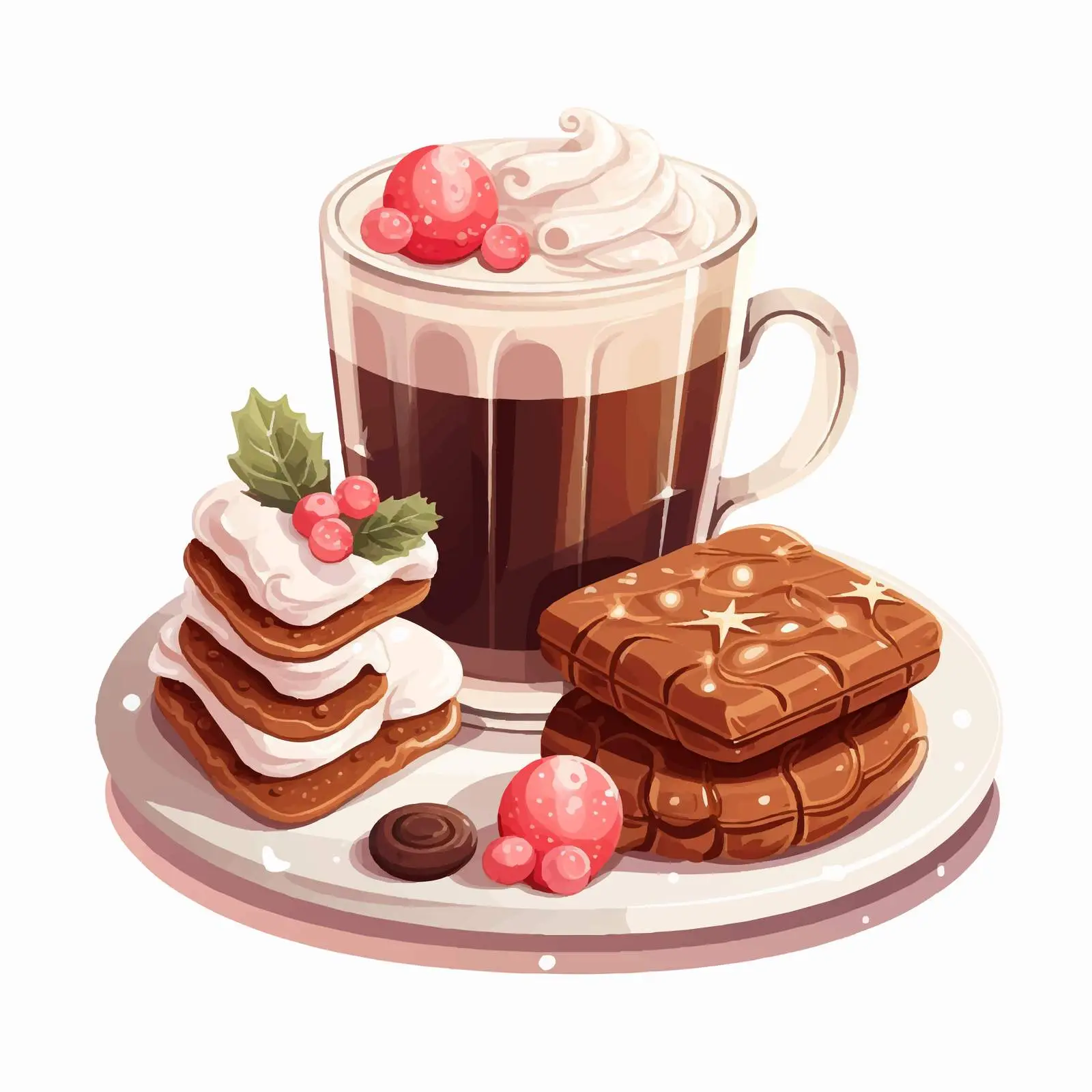 Delicious Christmas Desserts with Marshmallow Topping — free download from Dotvec