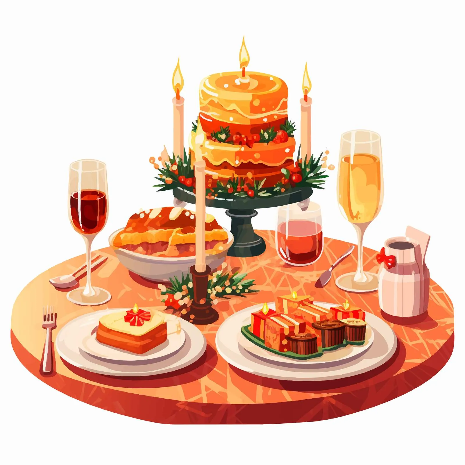 Festive Christmas Dining Table Setup — free download from Dotvec