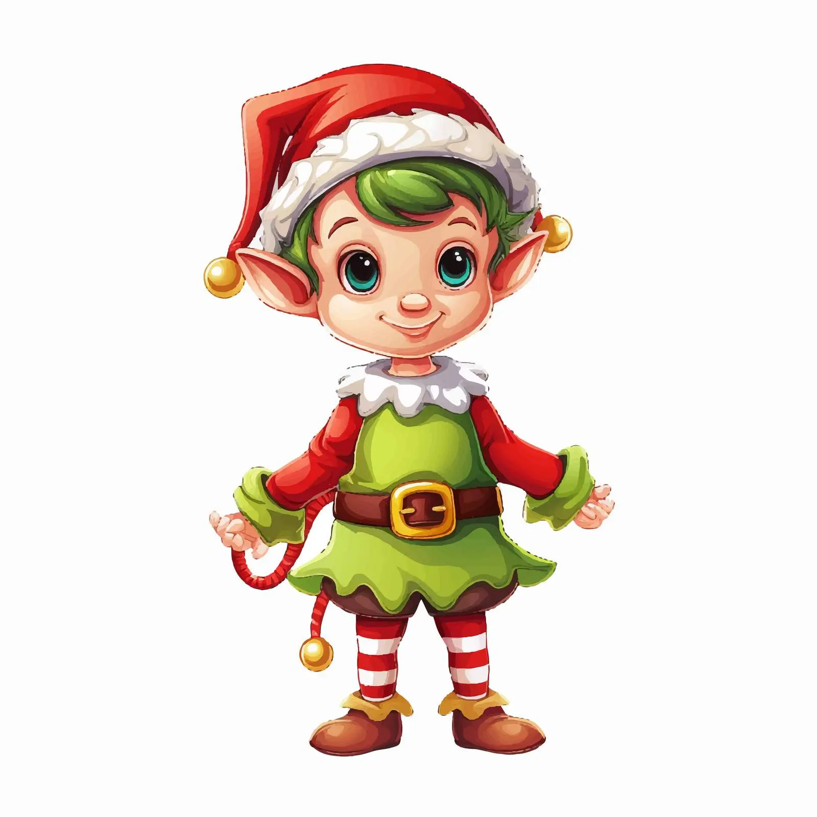 Christmas Elf Cartoon Character Vector Illustration — free download from Dotvec