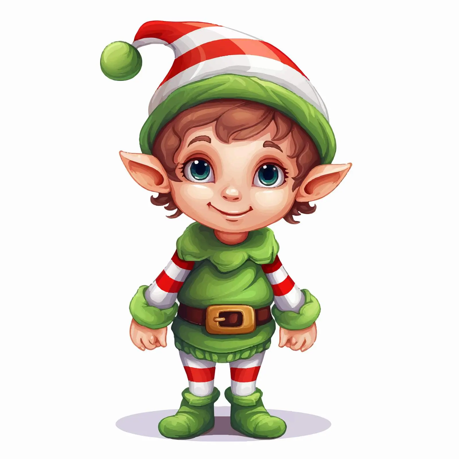 Christmas Elf Cartoon Character Illustration Vector — free download from Dotvec