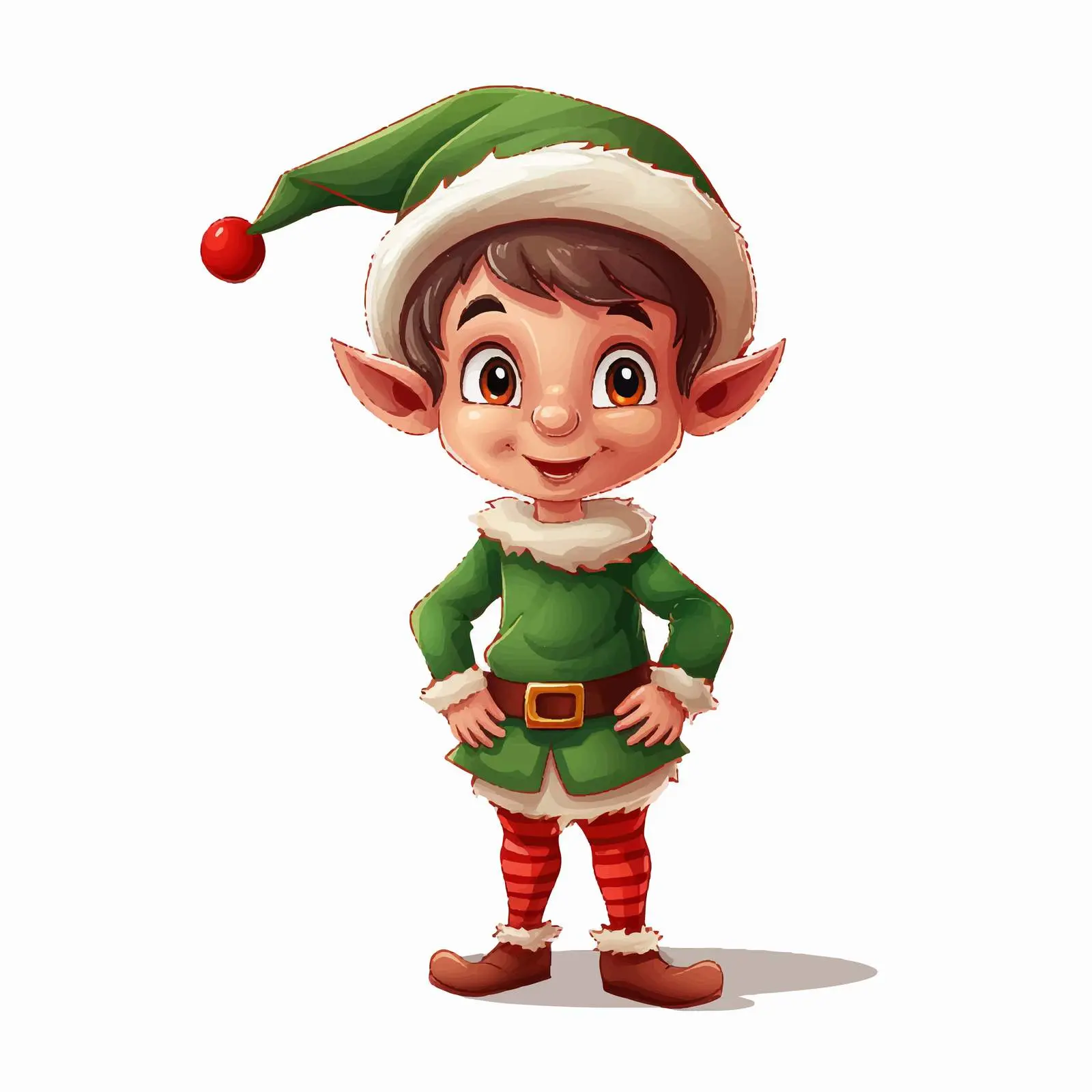 Cartoon Christmas Elf Character Vector Illustration — free download from Dotvec