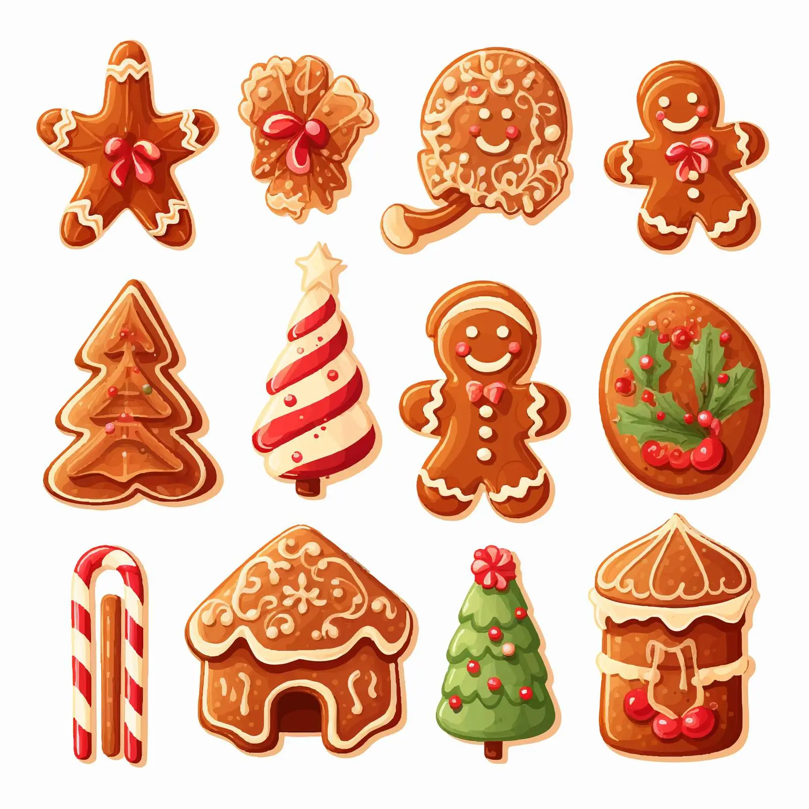 Christmas Gingerbread Cookies Set for Baking — free download from Dotvec