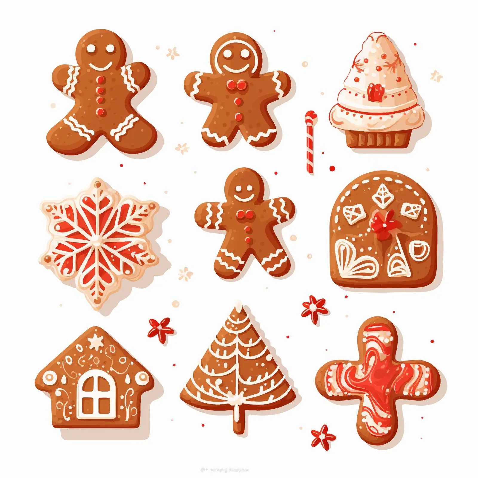 Christmas Gingerbread Cookies Vector Set — free download from Dotvec