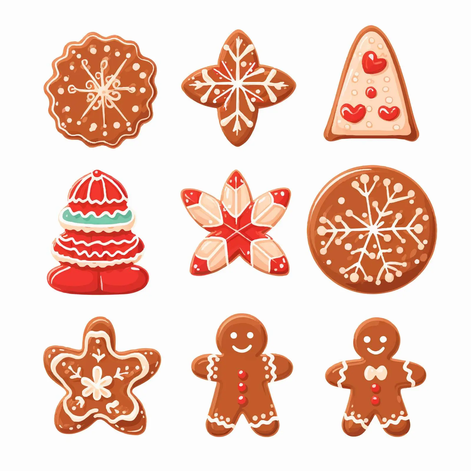 Festive Gingerbread Cookie Set for Christmas — free download from Dotvec