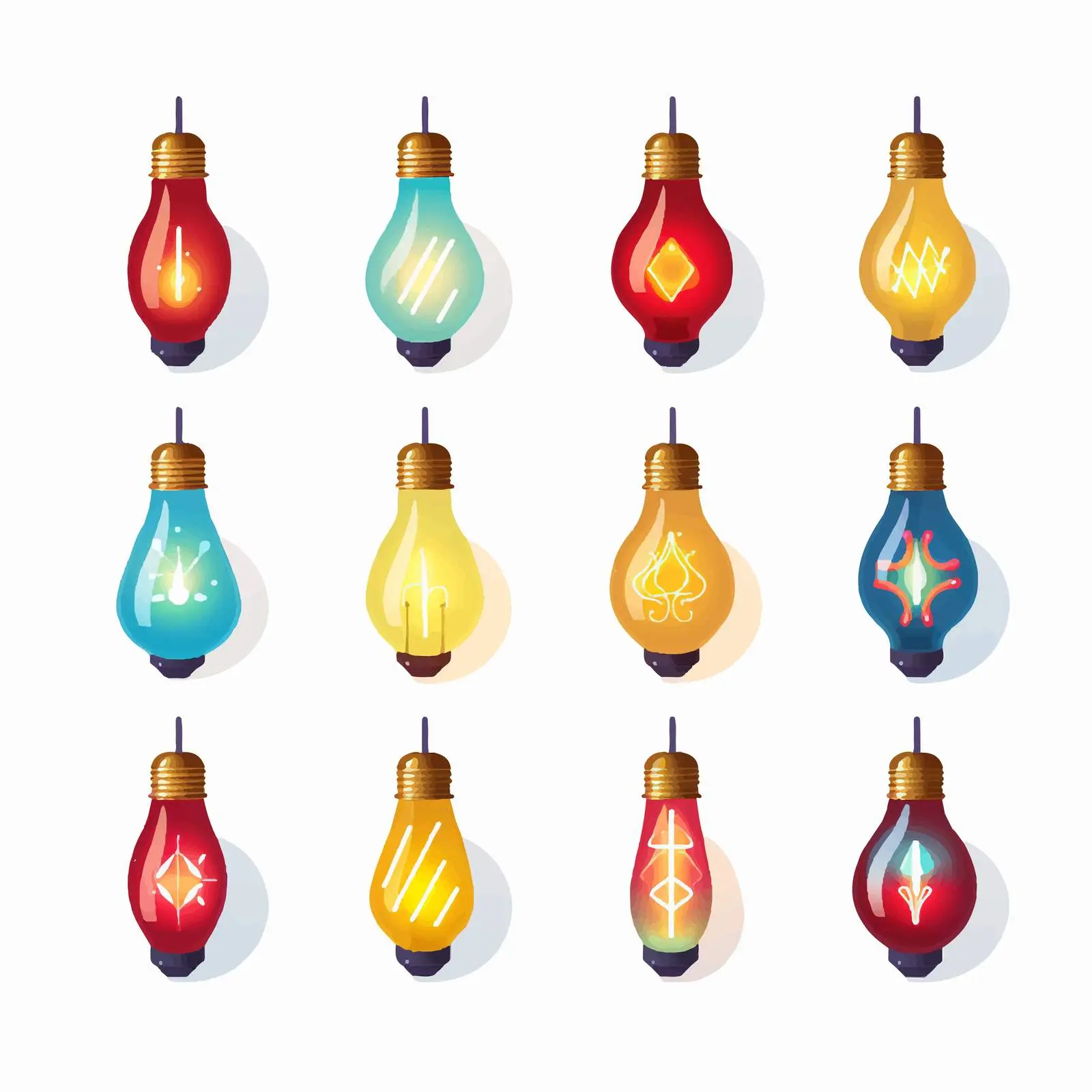 Decorative Christmas Lights Bulbs Vector Illustration — free download from Dotvec