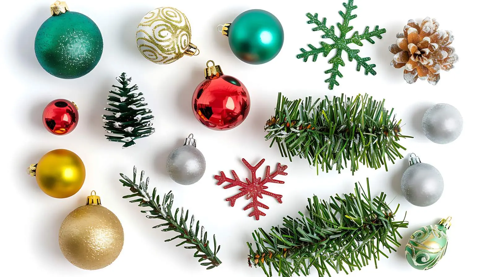 Christmas and New Year Decorations on White Background — free download from Dotvec