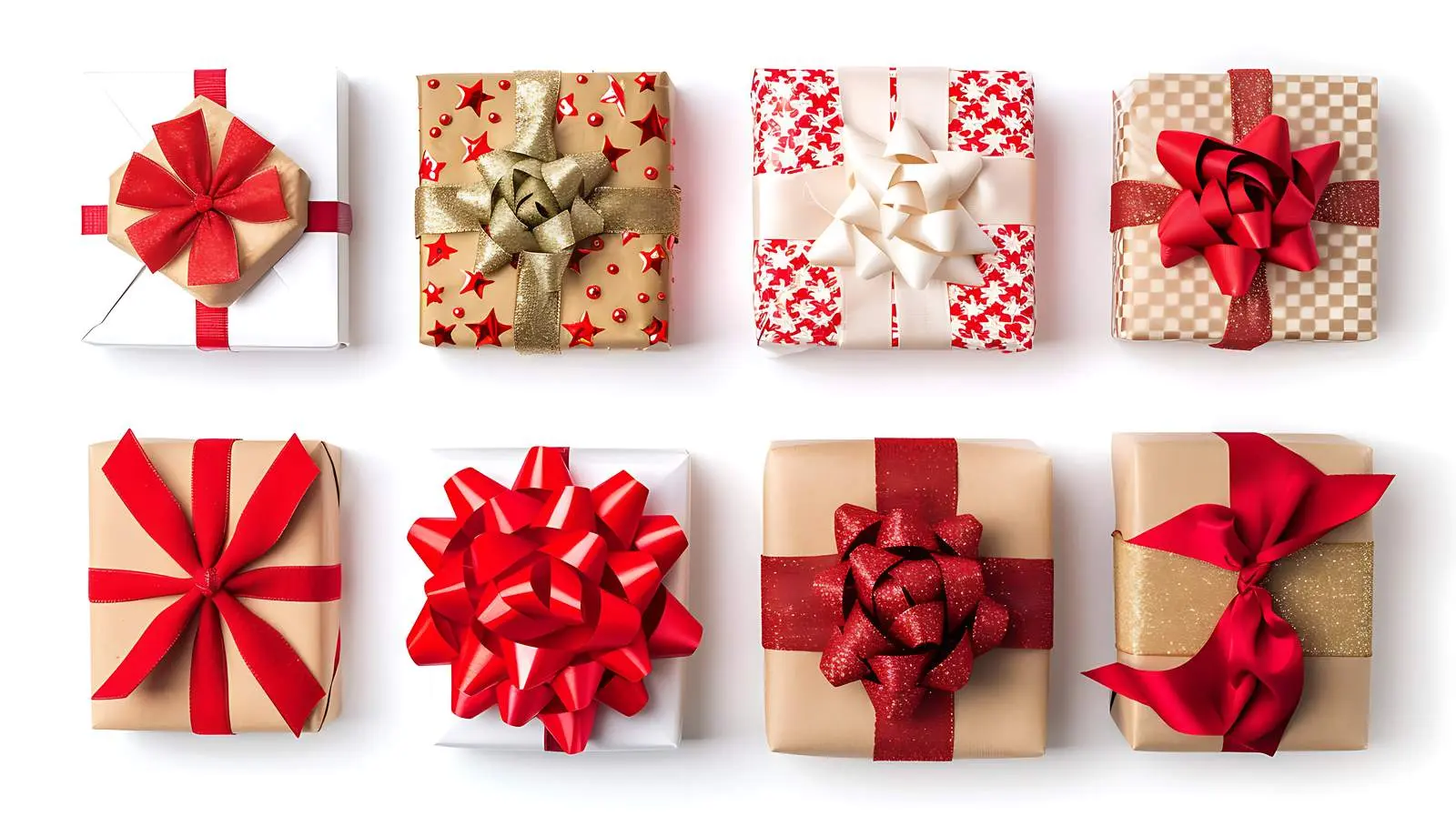 Christmas New Year Gift Boxes with Bows — free download from Dotvec