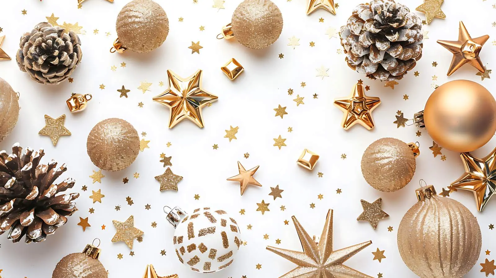 Elegant Gold Baubles for Holiday Decorations — free download from Dotvec