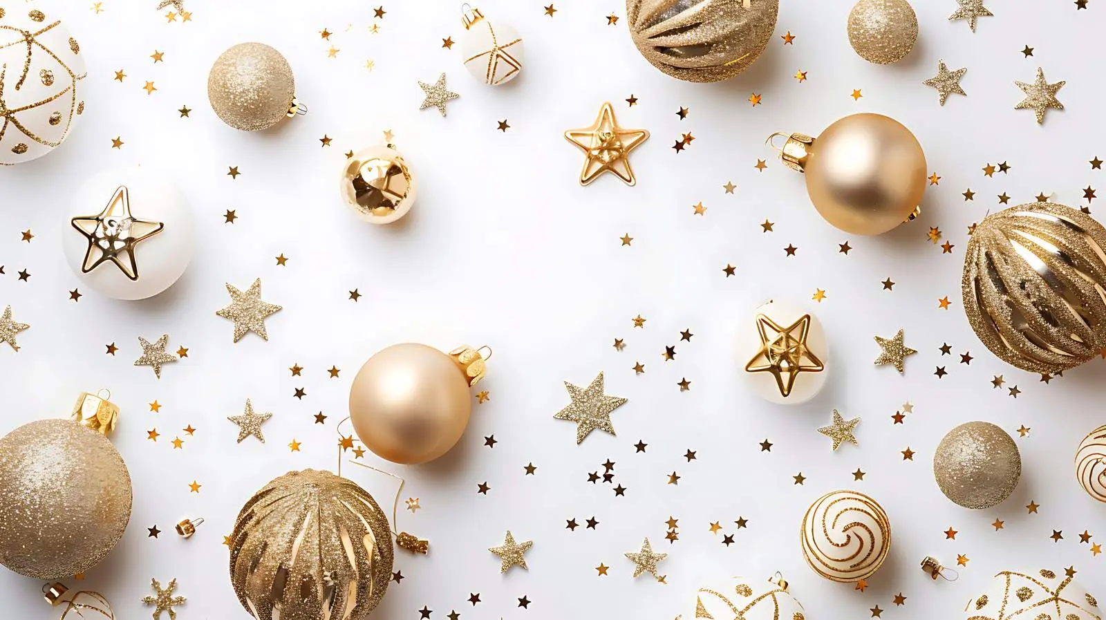 Gold Baubles for Christmas and New Year Decorations — free download from Dotvec