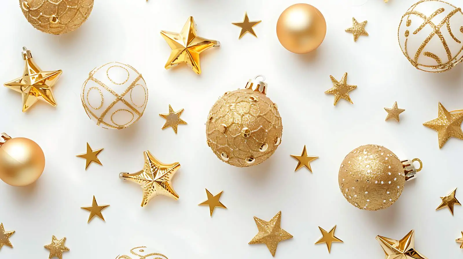 Gold Baubles Holiday Composition for Christmas and New Year — free download from Dotvec