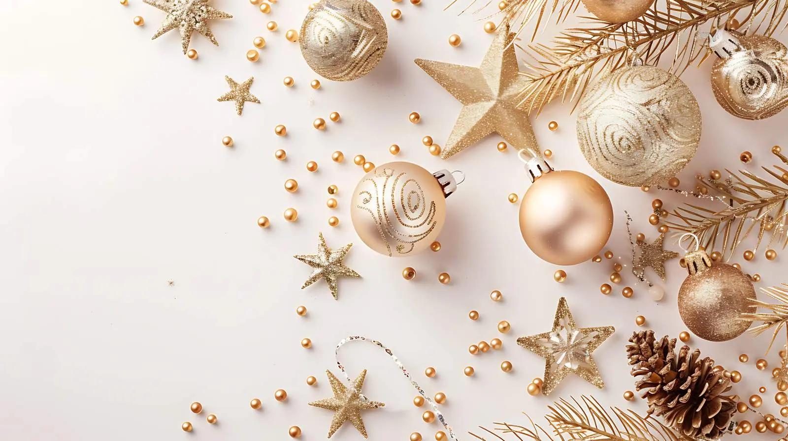 Elegant Gold Christmas Bauble Holiday Composition — free download from Dotvec
