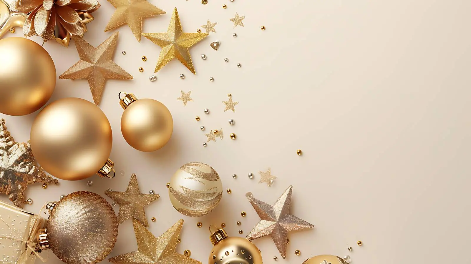 Gold Christmas Bauble Holiday Composition – free festive decor image from Dotvec