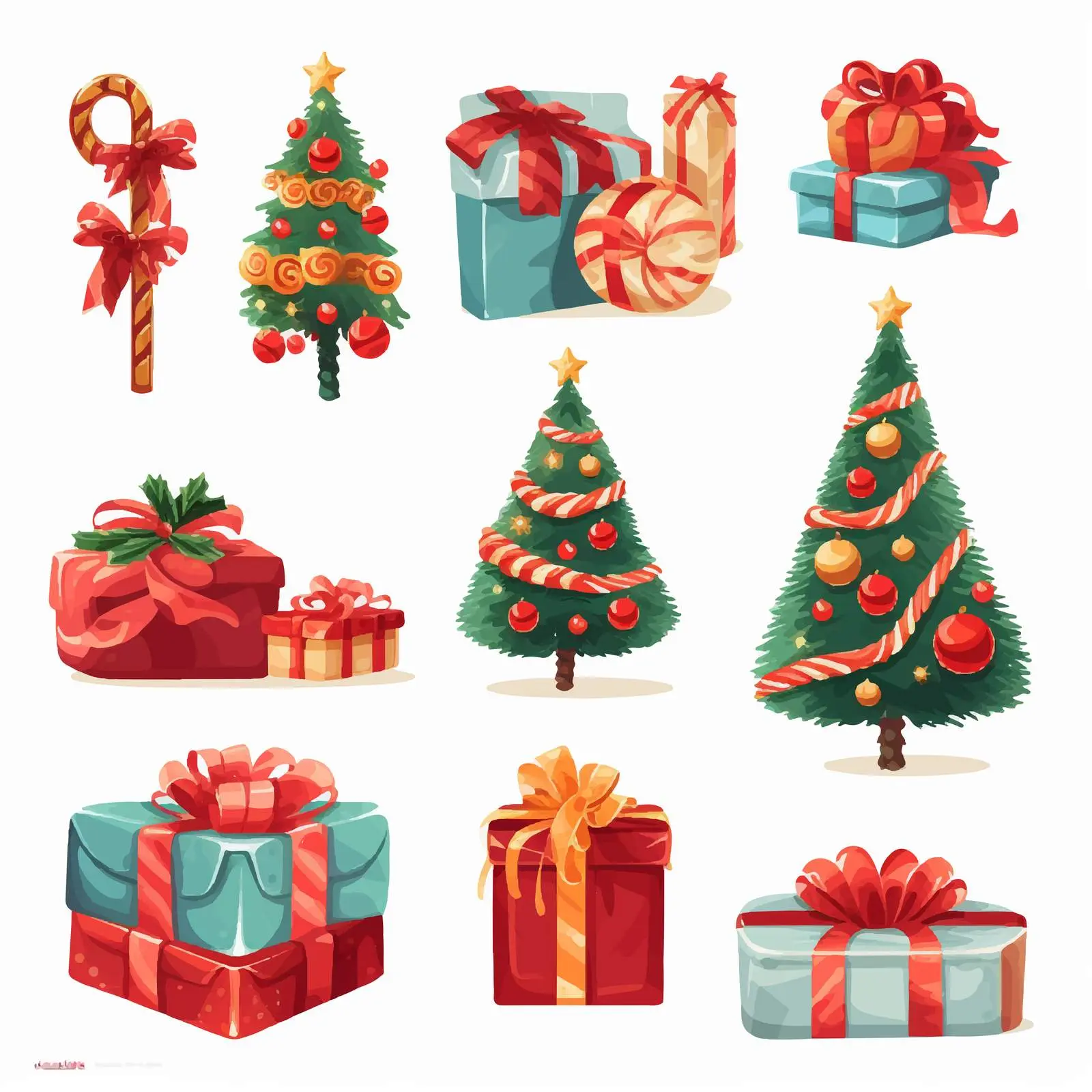 Christmas Objects and Elements Vector Set — free download from Dotvec