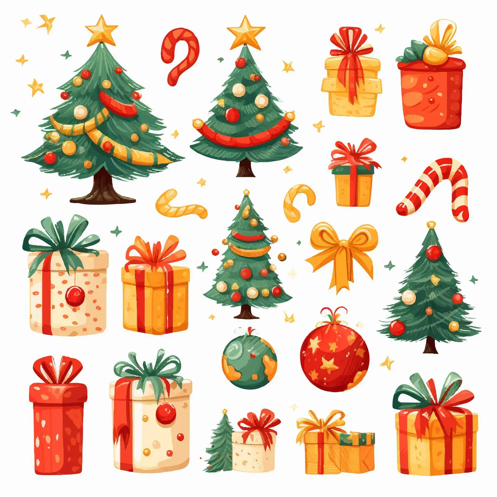 Christmas Objects and Elements Vector Set — free download from Dotvec