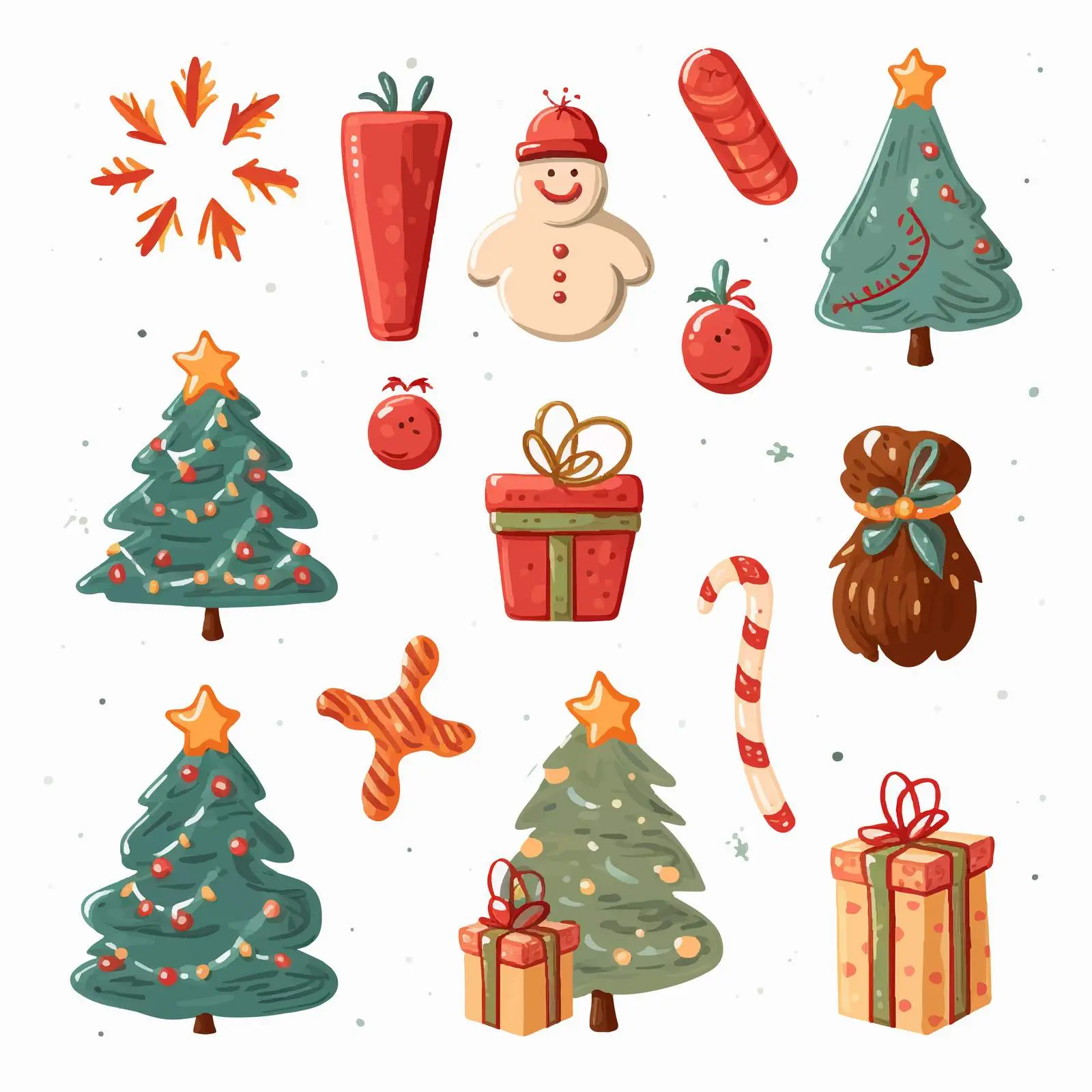 Christmas Objects and Elements Vector Illustration — free download from Dotvec