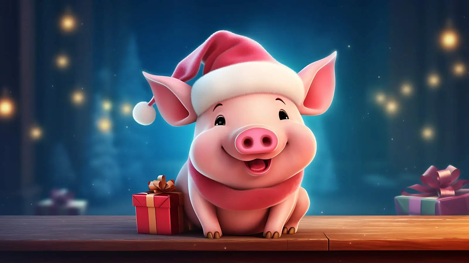 Festive Pig Santa Hat Illustration — free download from Dotvec