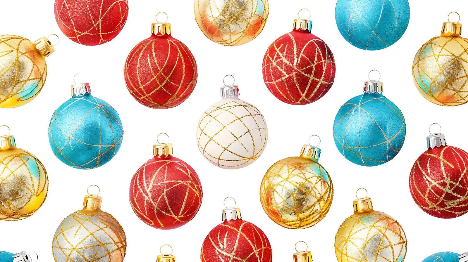 Vibrant Gold and Colorful Christmas Tree Pattern – free xmas image from Dotvec