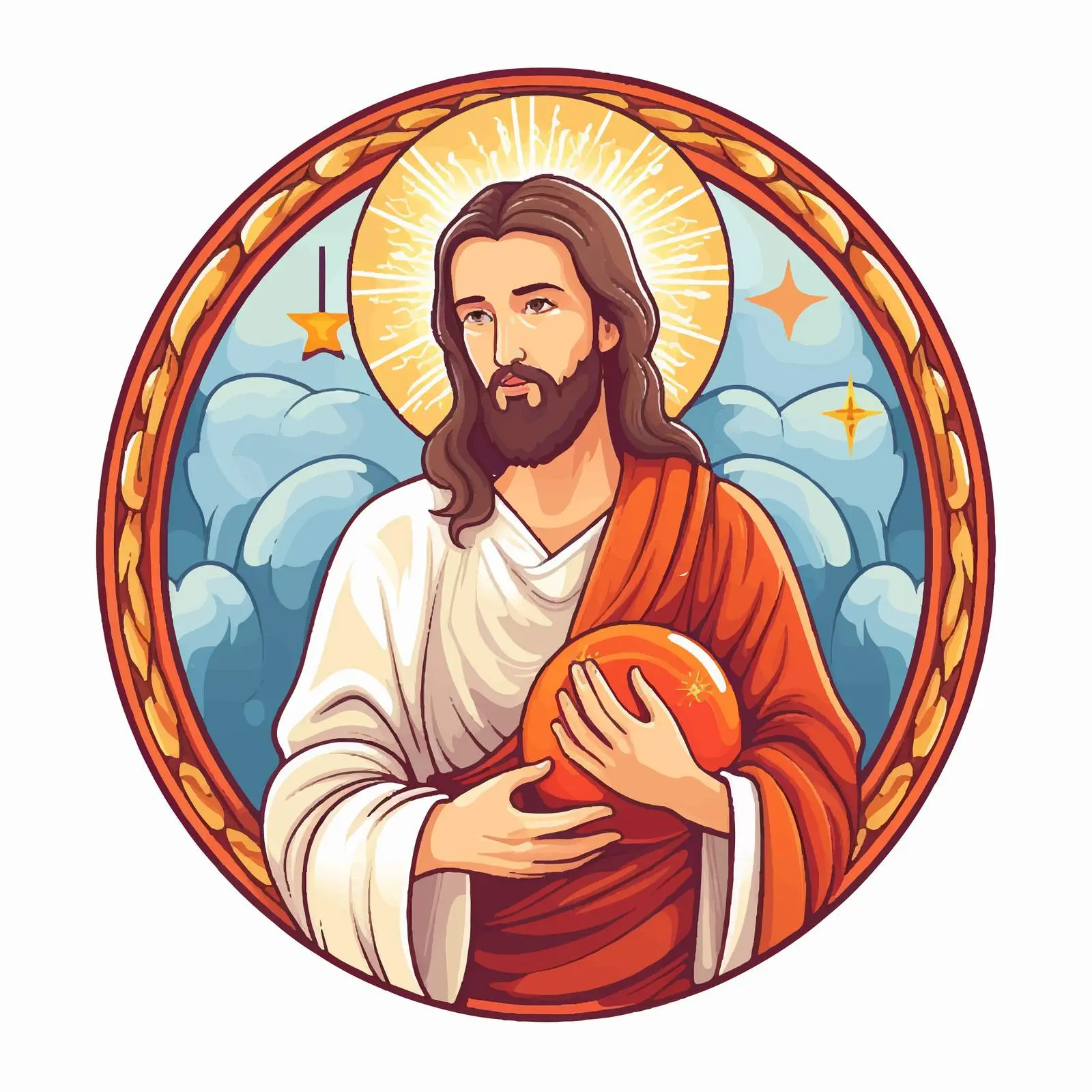 Byzantine Christmas Illustration of Jesus — free download from Dotvec