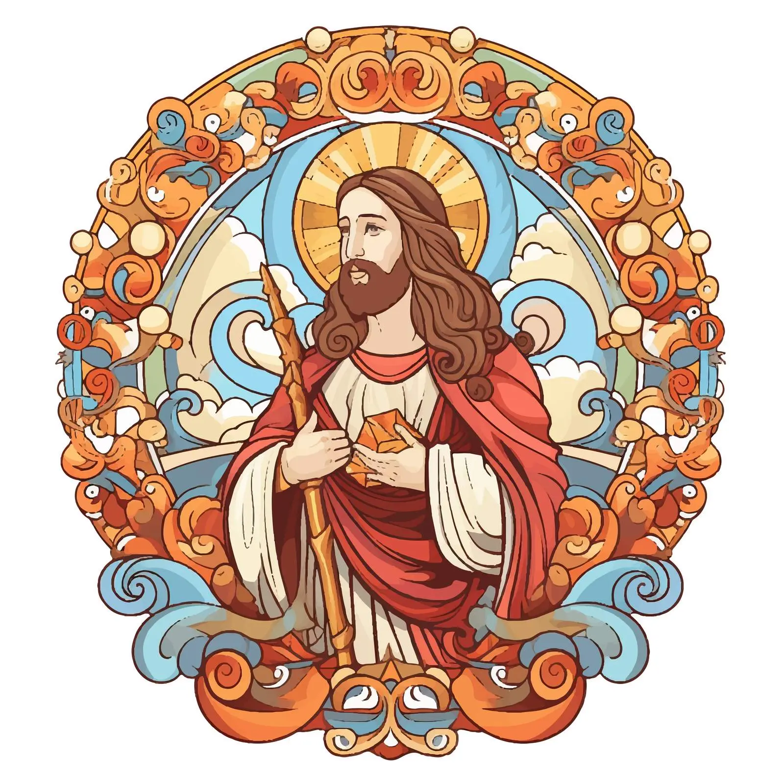 Byzantine Style Christmas Religious Illustration of Jesus — free download from Dotvec