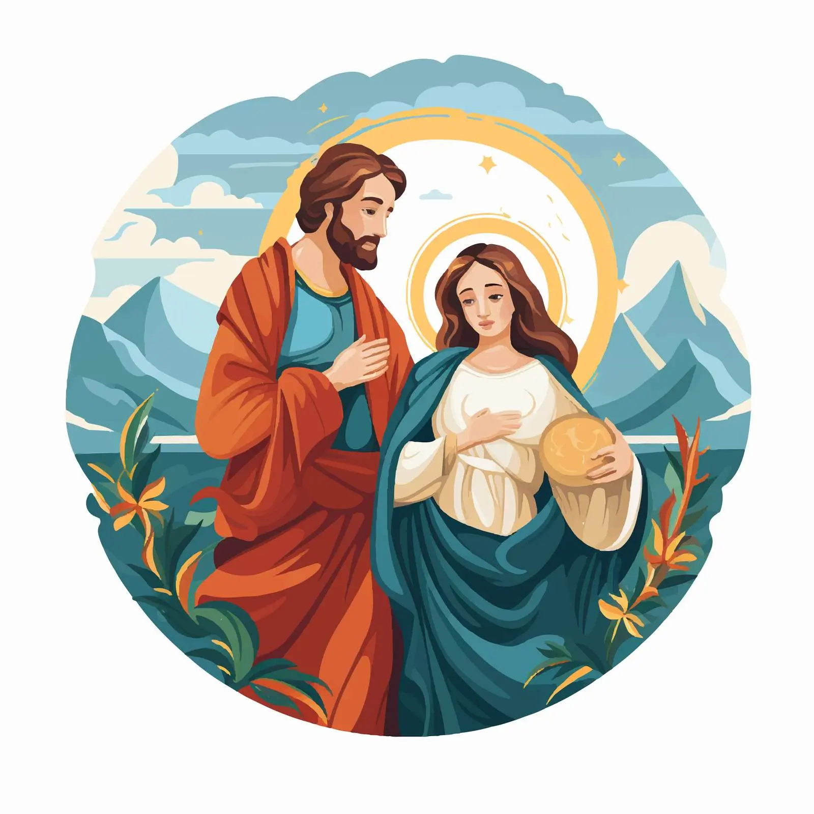 Byzantine Christmas Illustration of Jesus — free download from Dotvec