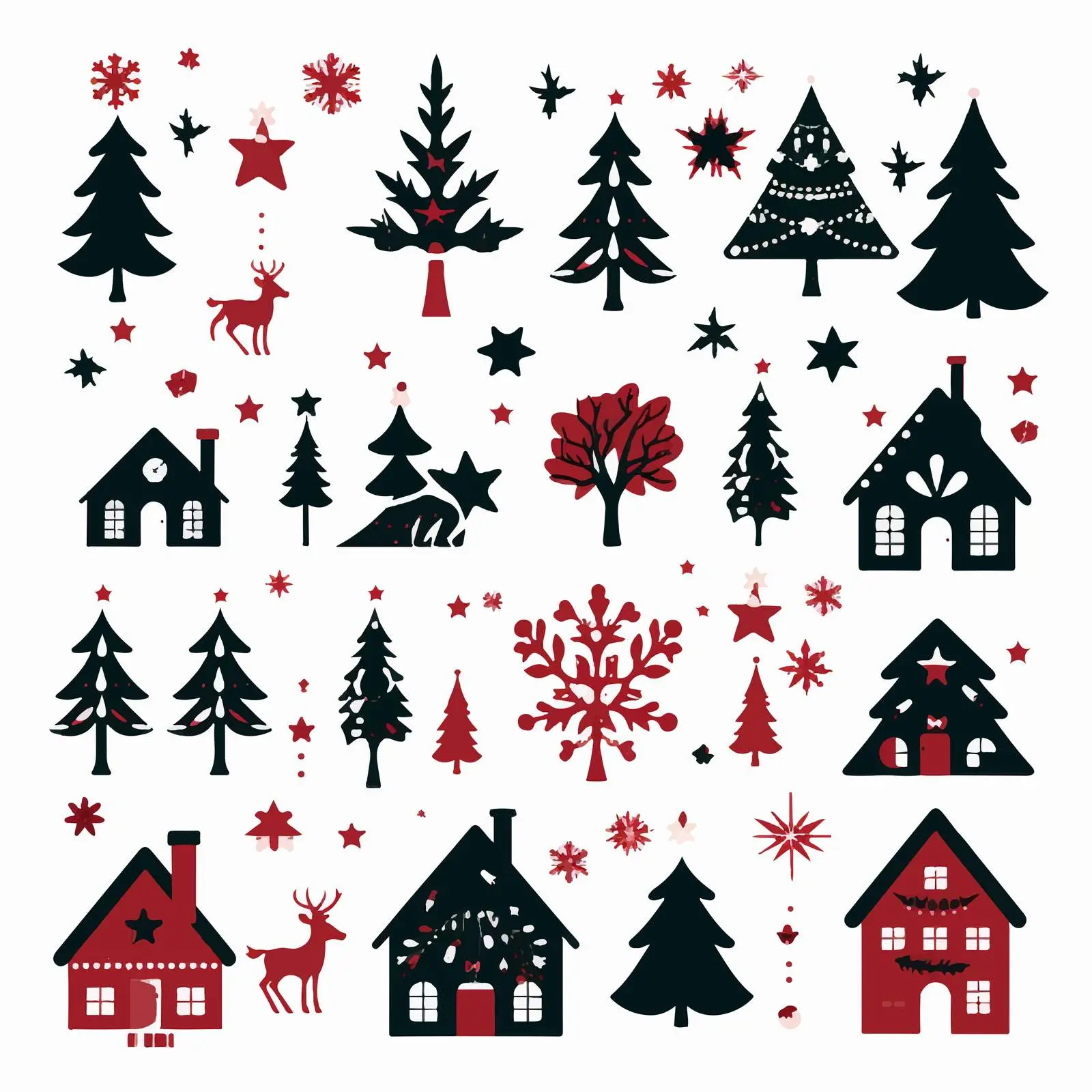 Christmas Silhouettes Vector Clip Art Set — free download from Dotvec