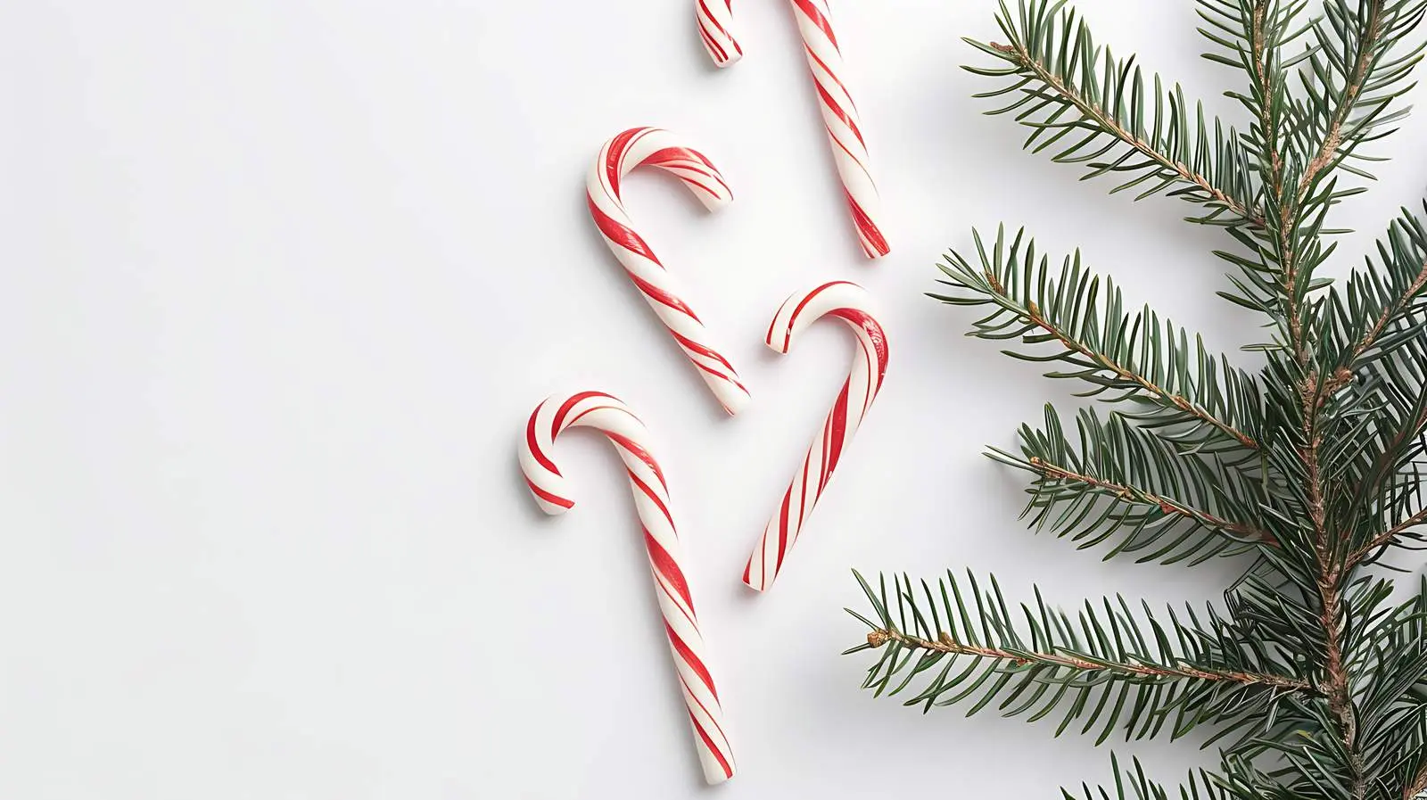 Candy Cane Christmas Tree Decorations on White Background – free xmas image from Dotvec