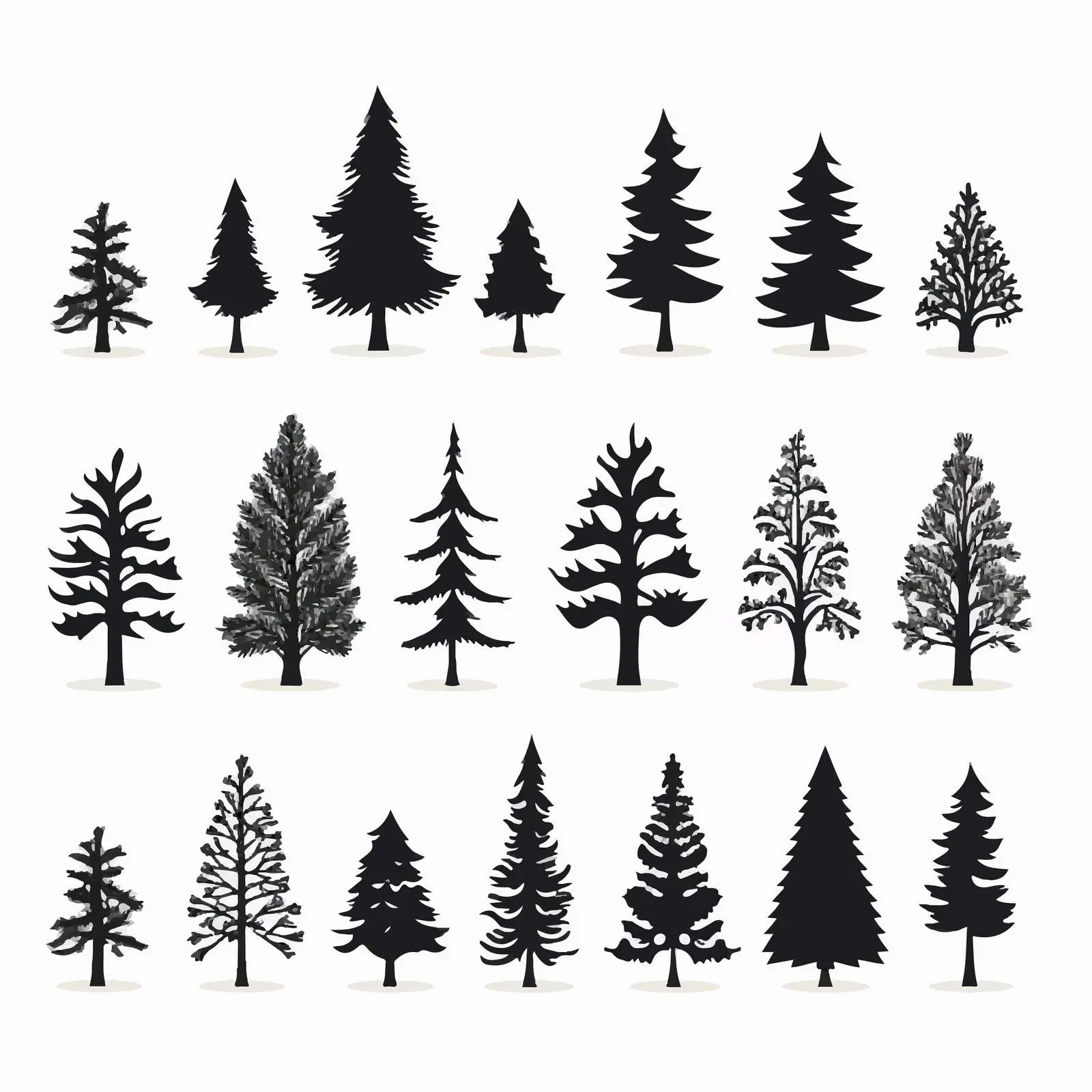 Christmas Tree Silhouettes Clip Art Bundle — free download from Dotvec
