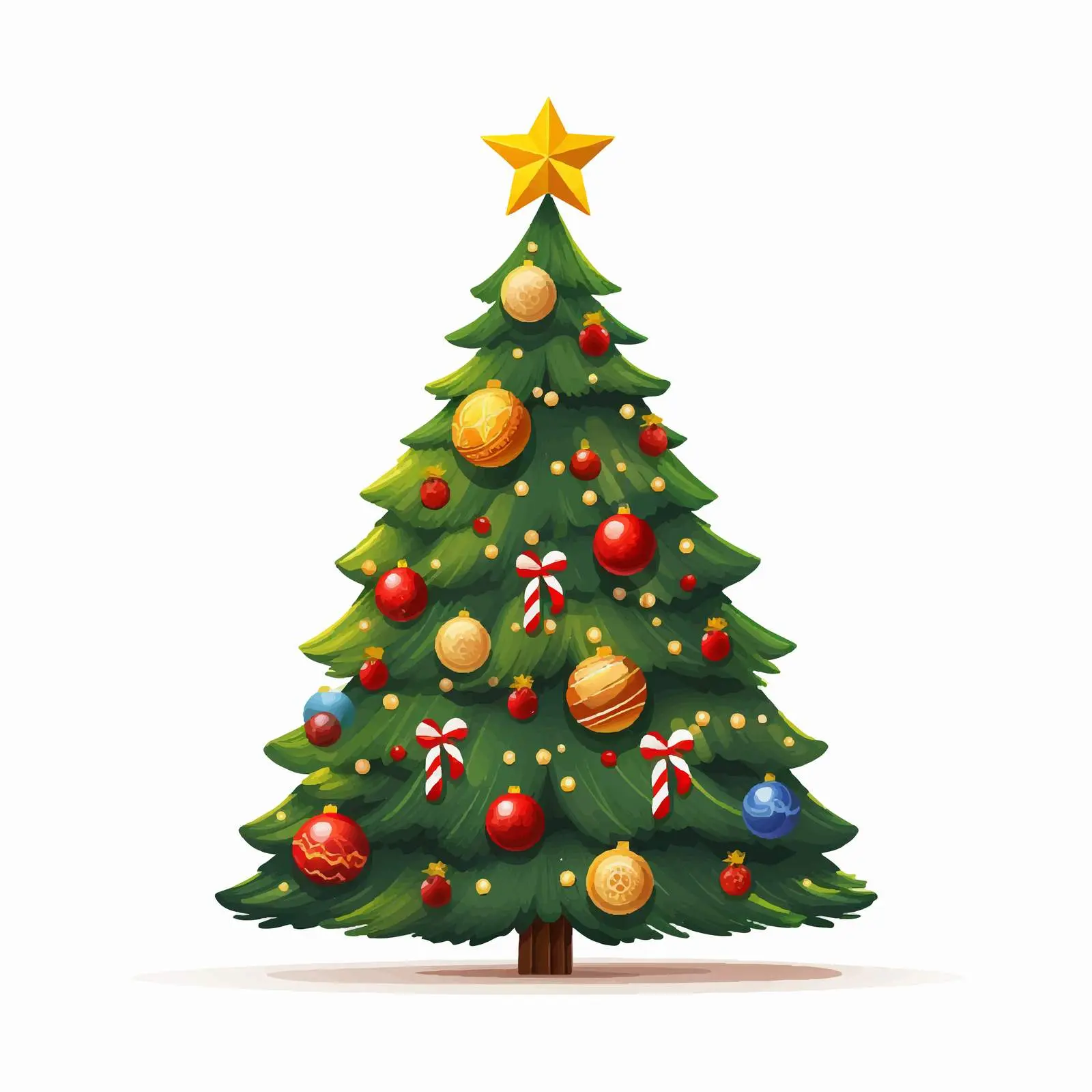 Decorated Christmas Tree with Holiday Baubles — free download from Dotvec