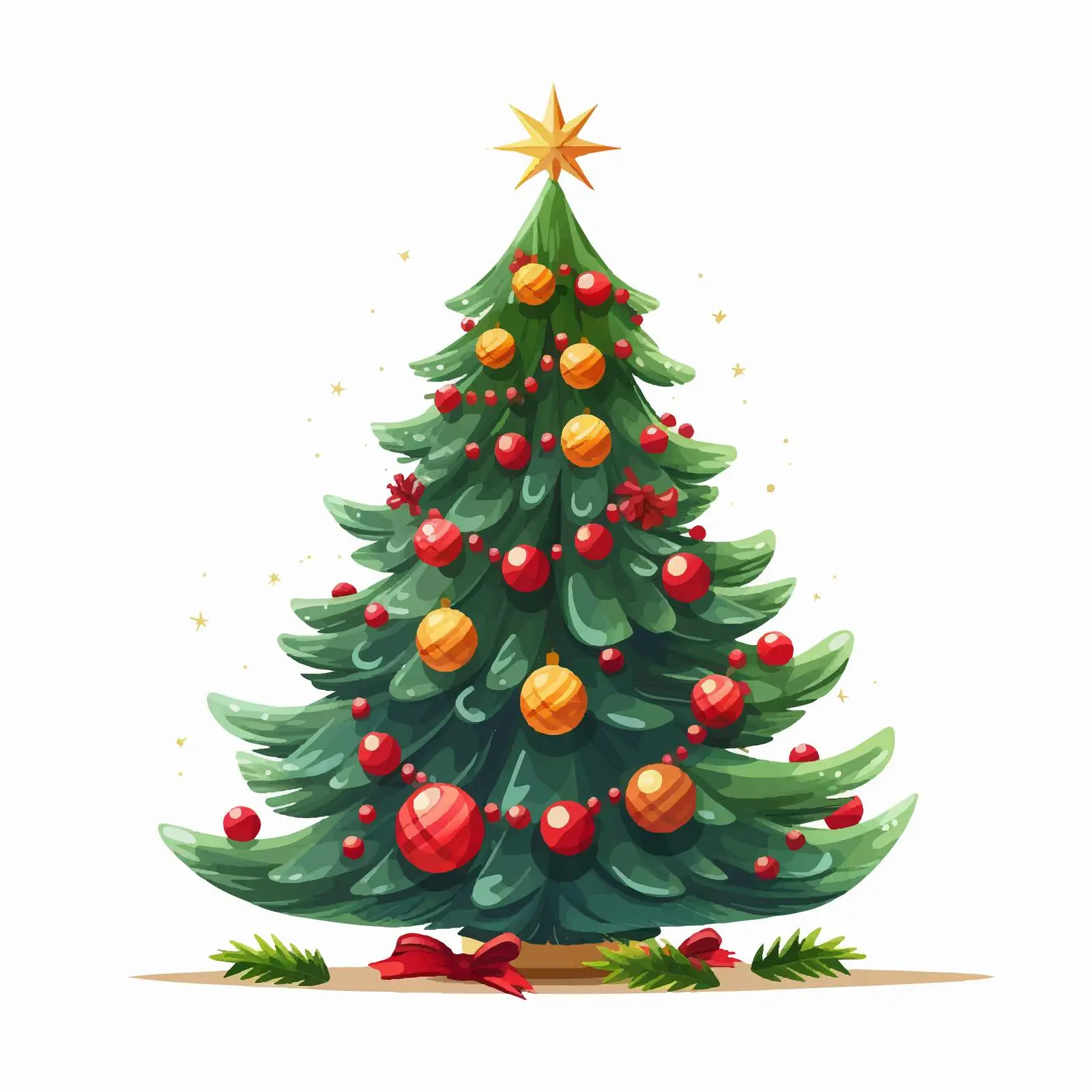 Decorated Christmas Tree with Baubles — free download from Dotvec