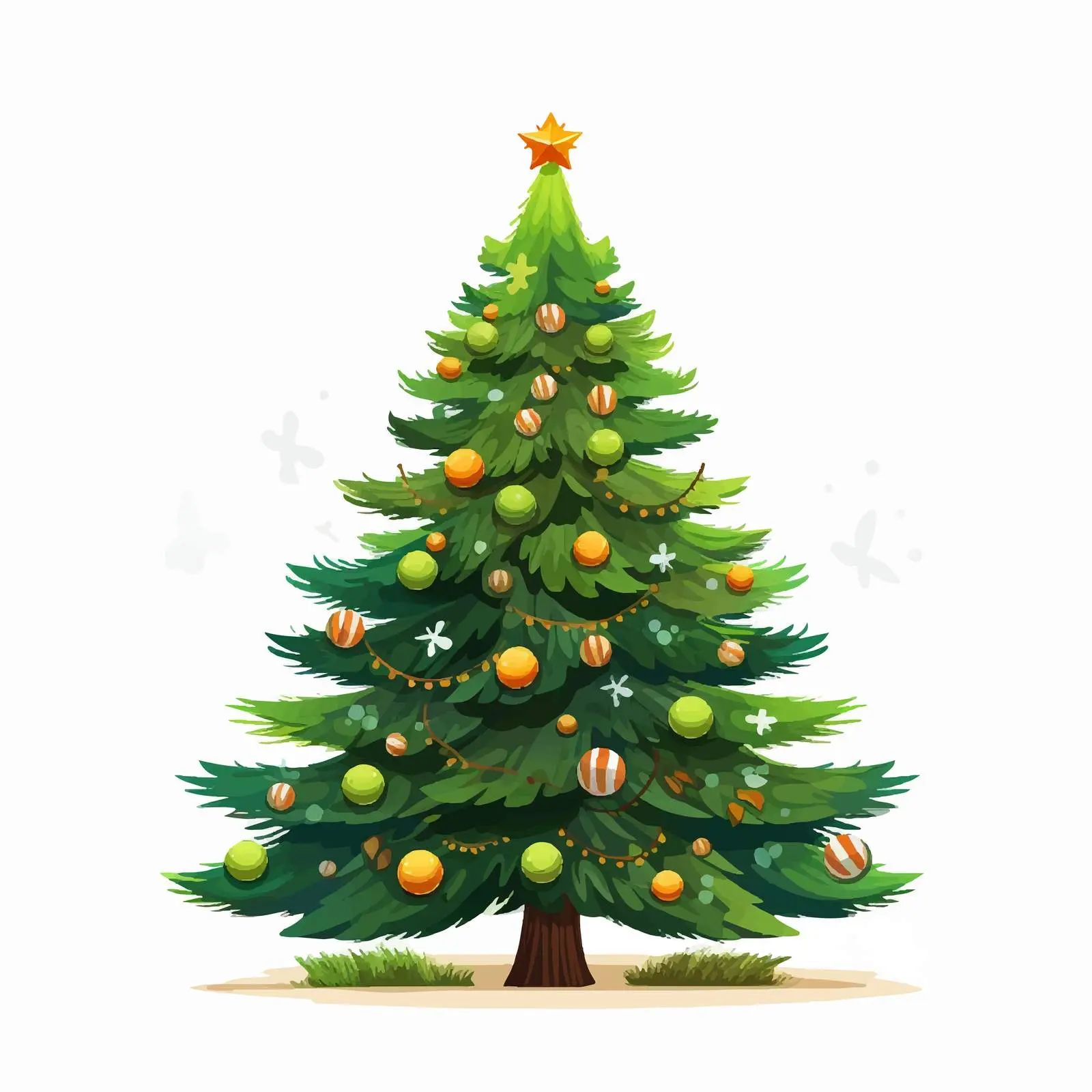 Decorated Christmas Tree with Holiday Baubles — free download from Dotvec