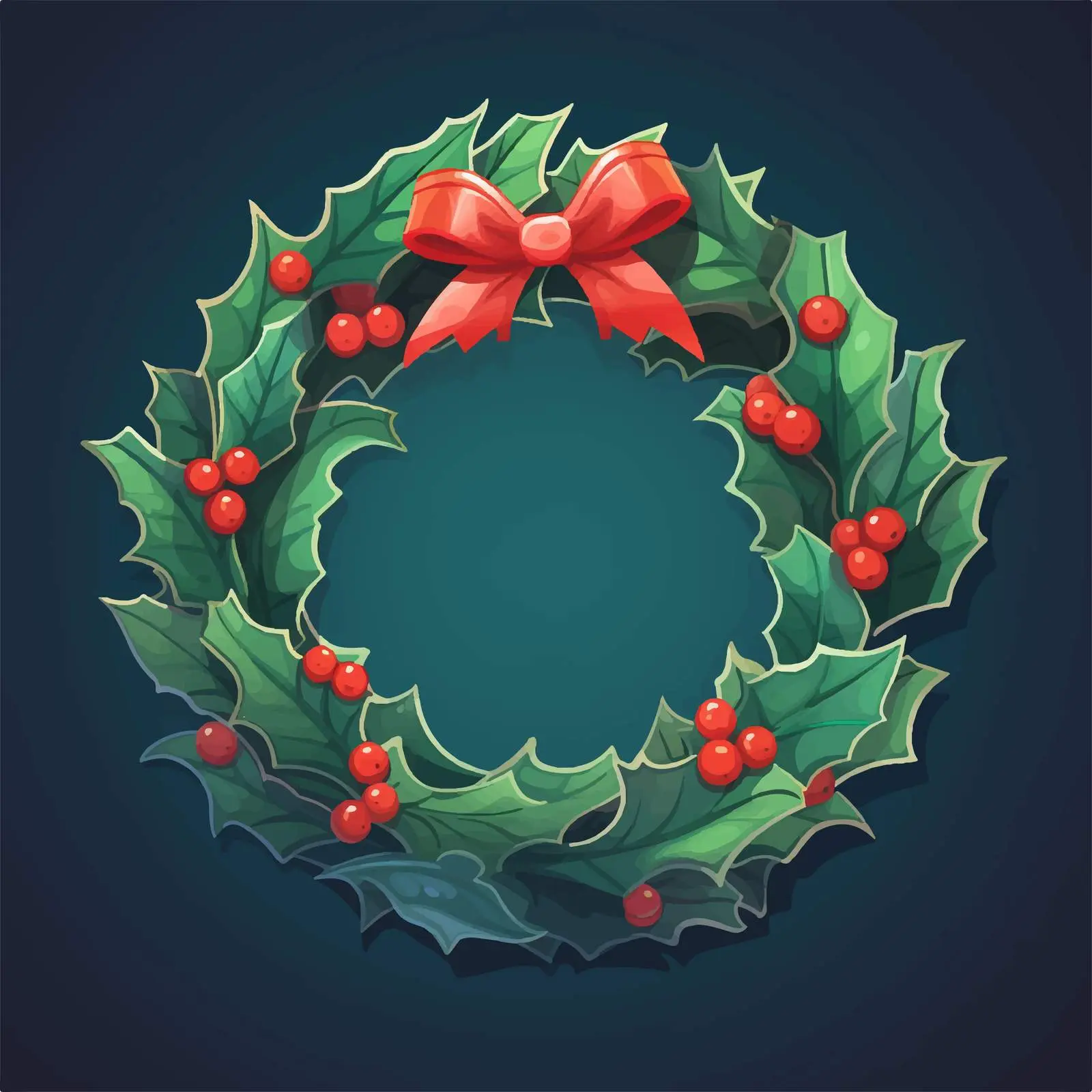 Traditional Christmas Wreath Circle Decoration Vector — free download from Dotvec