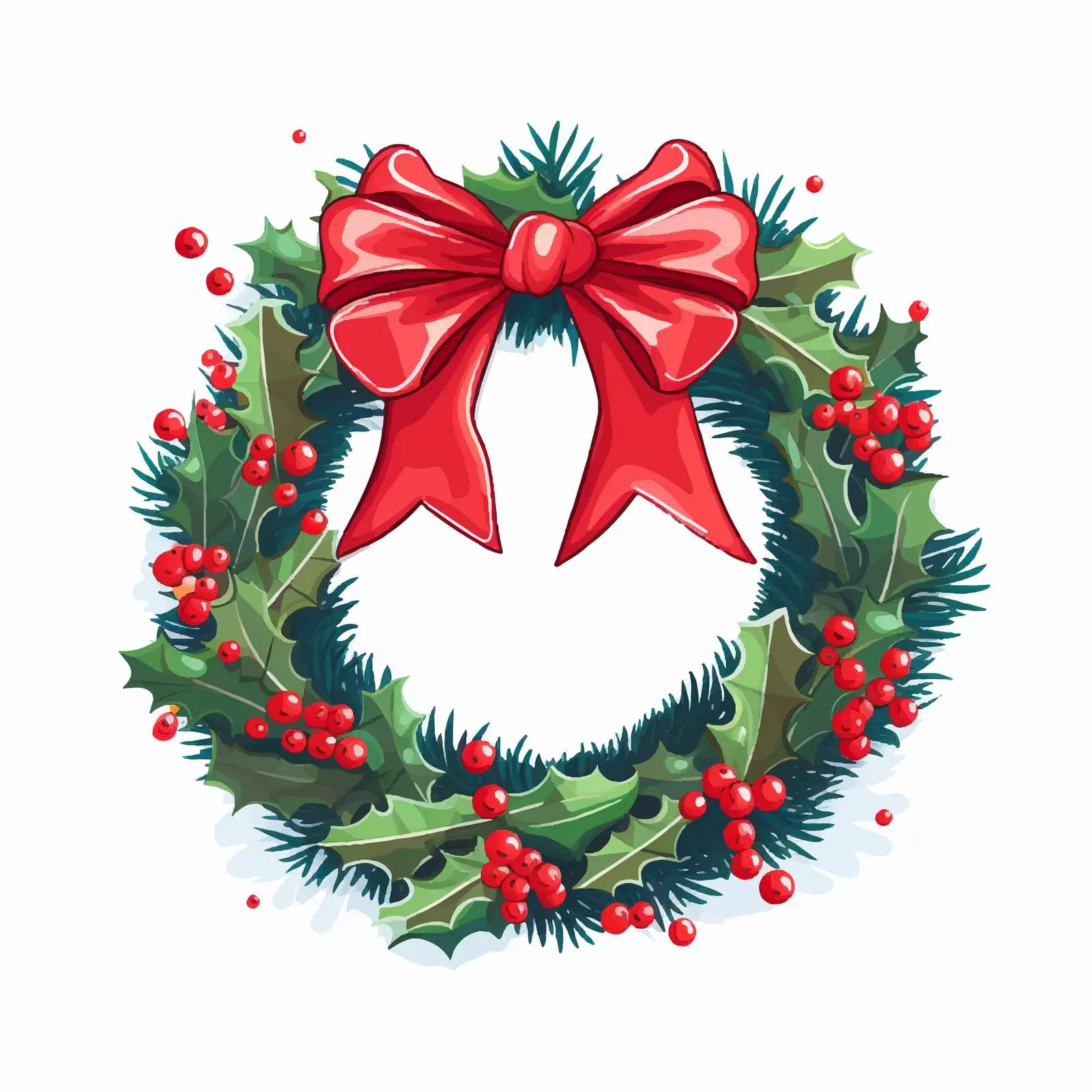 Festive Christmas Wreath Circle Decoration Vector — free download from Dotvec
