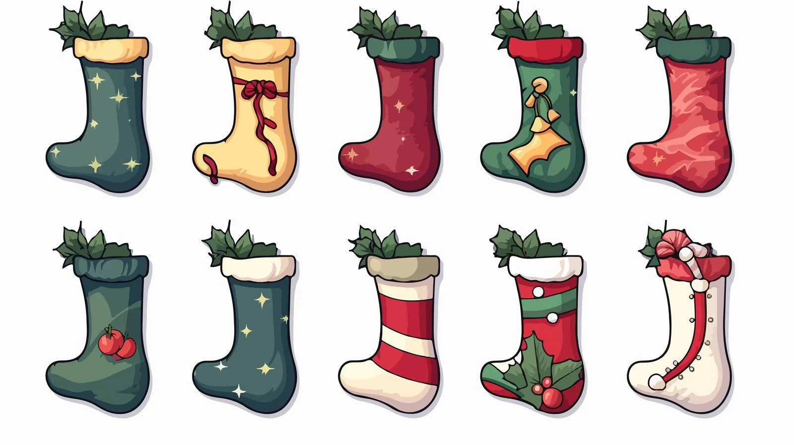 Christmas Stocking Cartoon Vector Set — free download from Dotvec
