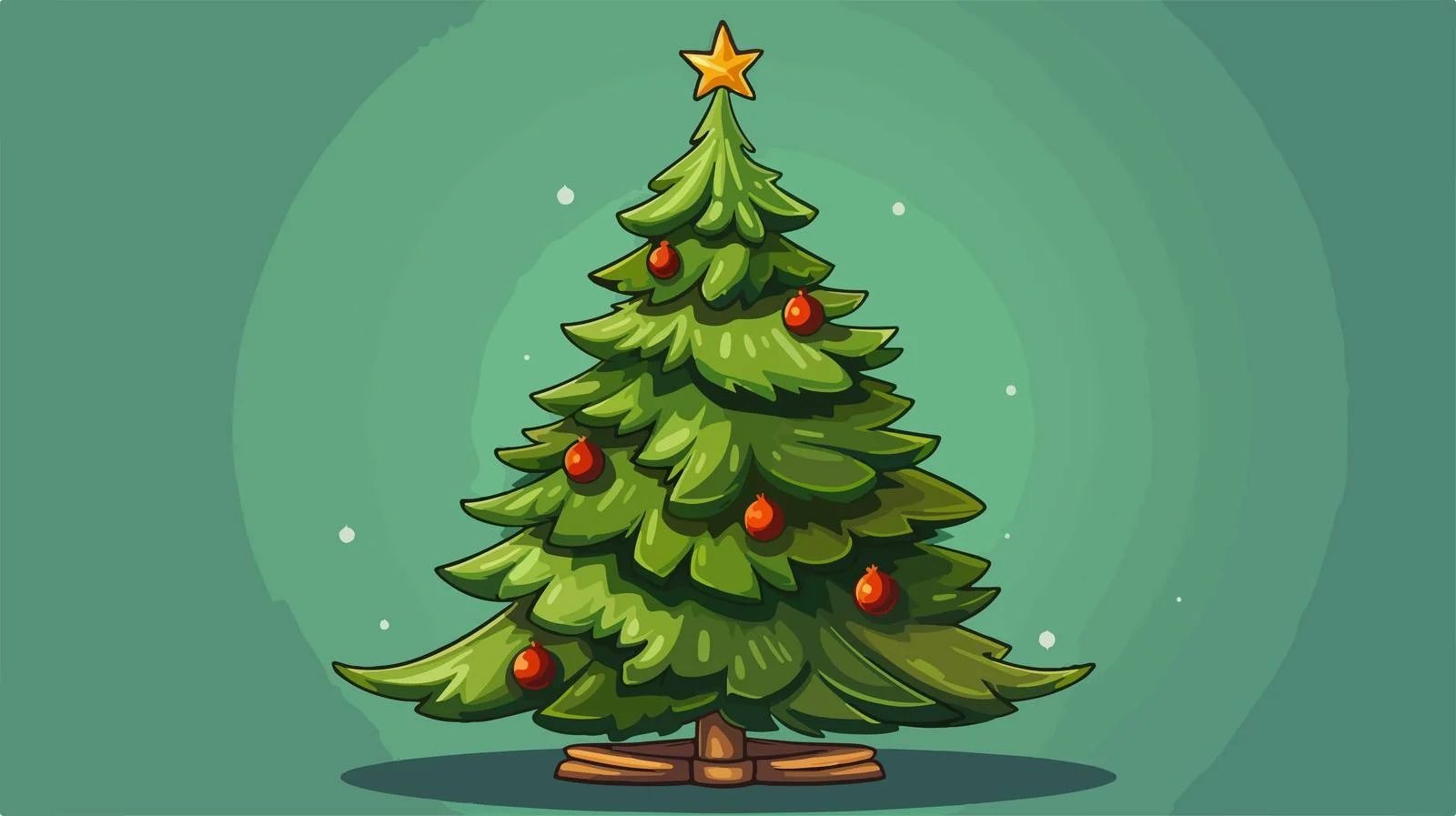 Festive Cartoon Christmas Tree Illustration — free download from Dotvec